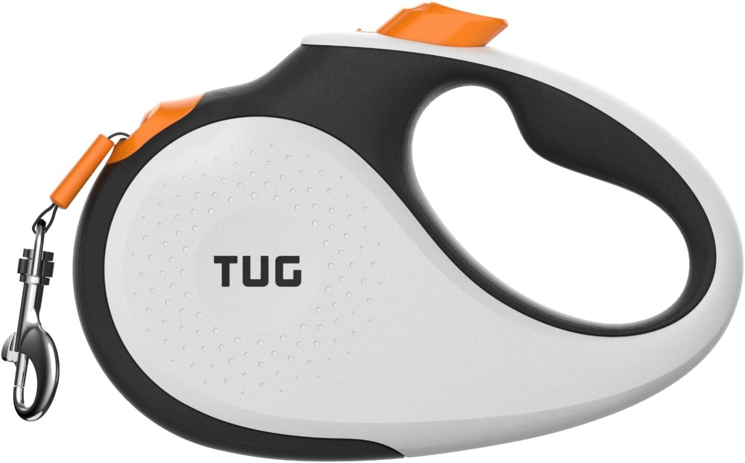 TUG Original Retractable Dog Leash, 16 ft (Medium, White/Orange)