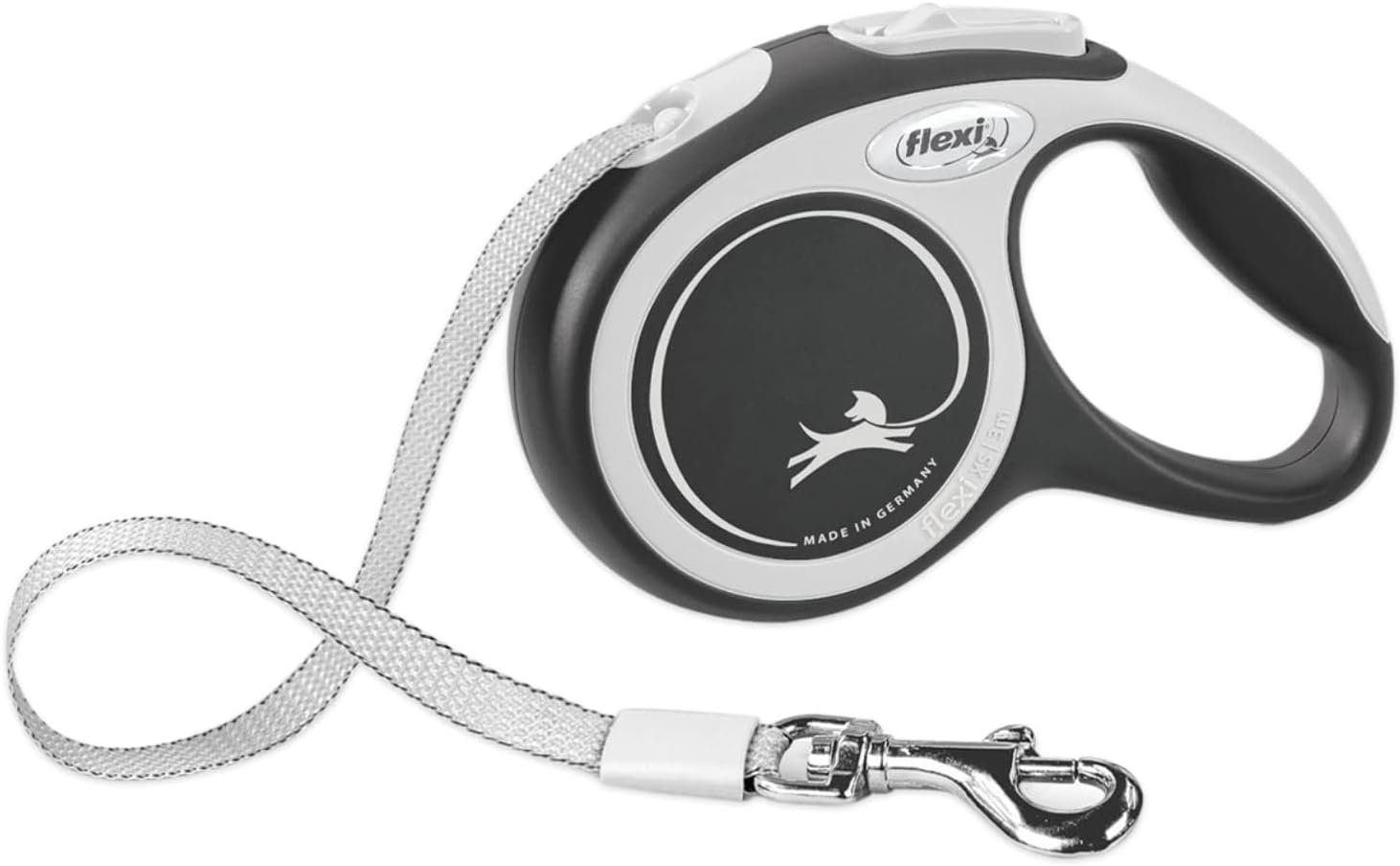 FLEXI® Comfort Tape Retractable Dog Leash, Small, 16 ft – Grey/Black