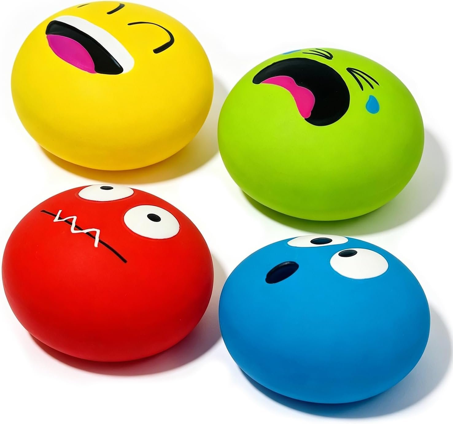 Latex Squeaky Dog Toys for Small Dogs & Mini Breeds, 2.2″ Flat Ball
