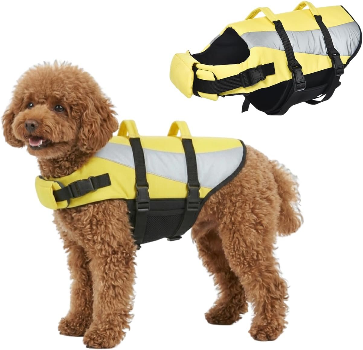 Dog Life Jacket，Dog Life Vest,Reflective Safety Vest | with Rescue Handle and Adjustable Straps for Swimming ,Boating,Floating,at Beach & Pool & Lake, for Small dog