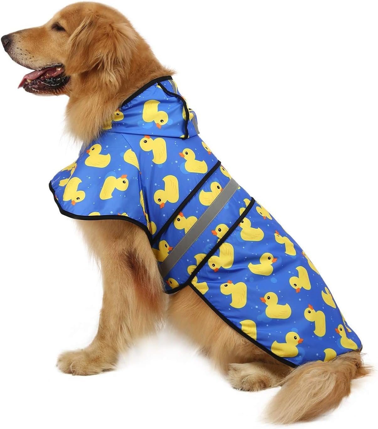 HDE Dog Raincoat with Hood & Leash Hole S-XL Dog Rain Jacket Ducks L