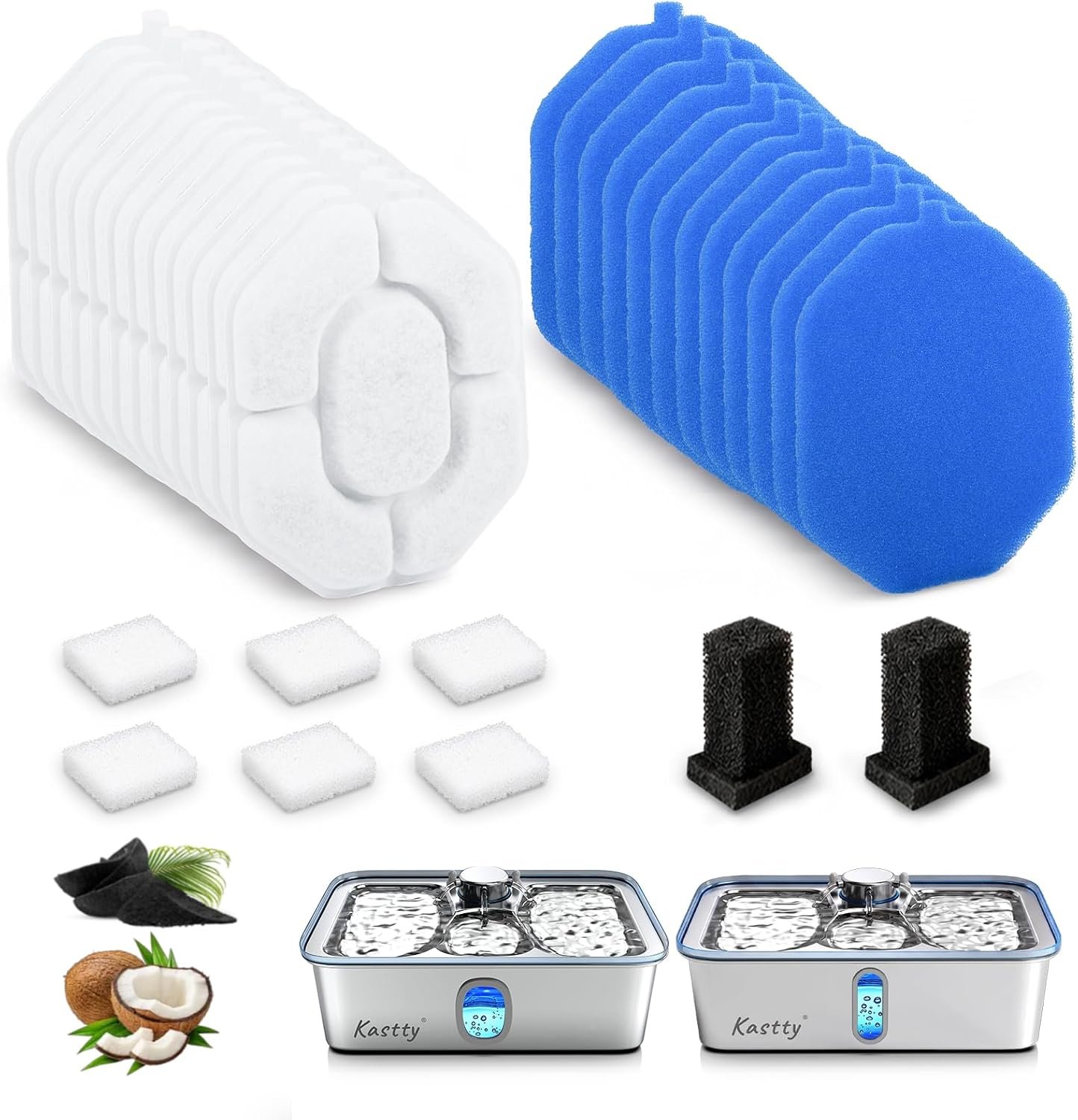 Kastty 17L Dog Water Fountain Filter Replacement Pet Fountain Filters