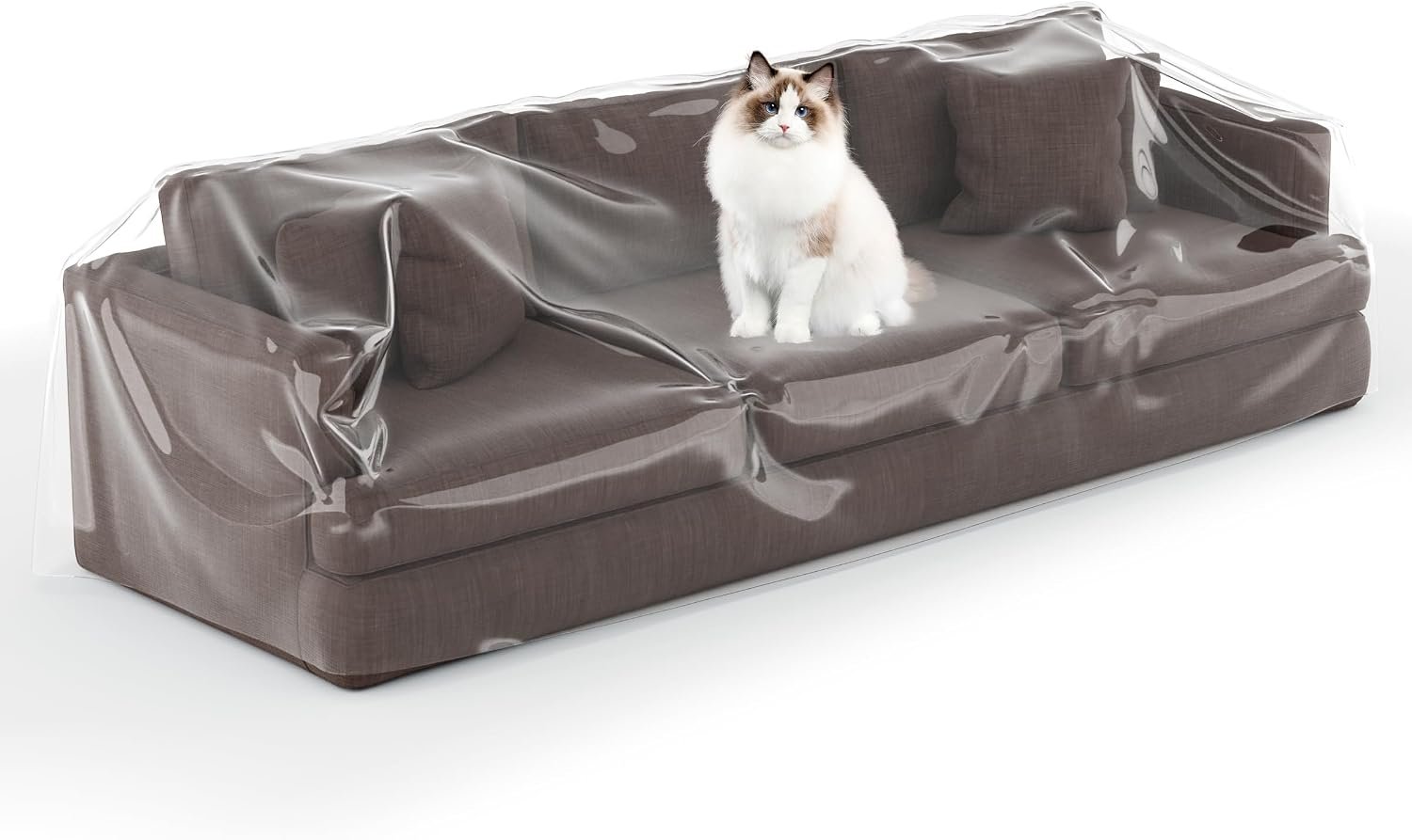 Imperius Clear Thick Heavy Duty Water Resistant Sofa/Couch Cover,Waterproof Plastic Shield Covers for Couch，Vinyl Sofa Cover to Prevent Scratching by Dogs and Cats
