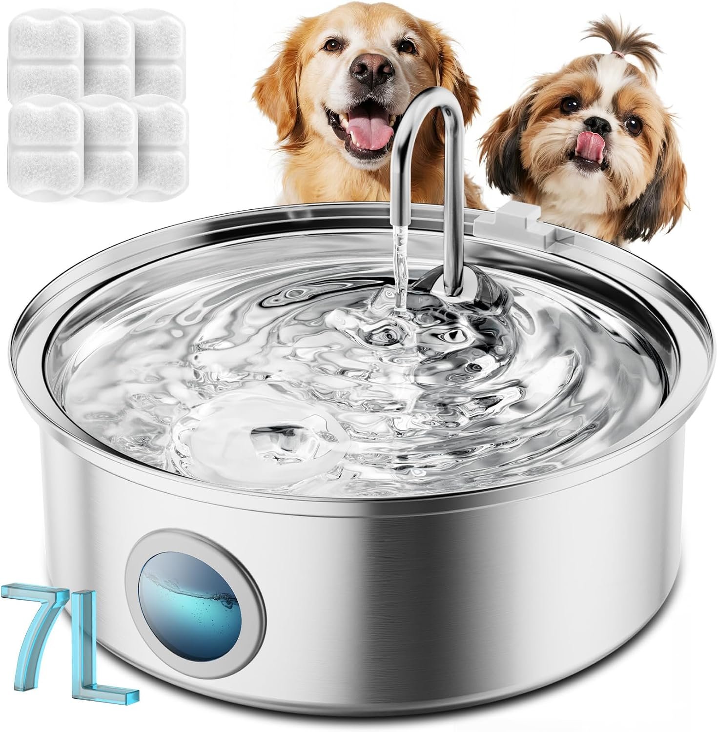 Oneisall 7L/230oz Pet Water Fountain