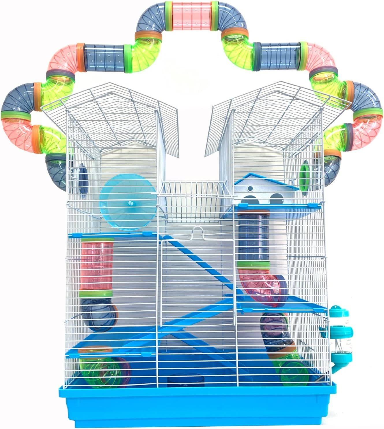 5-Floors Large Twin Tower Syrian Hamster Rodent Gerbil Mouse Rat Cage