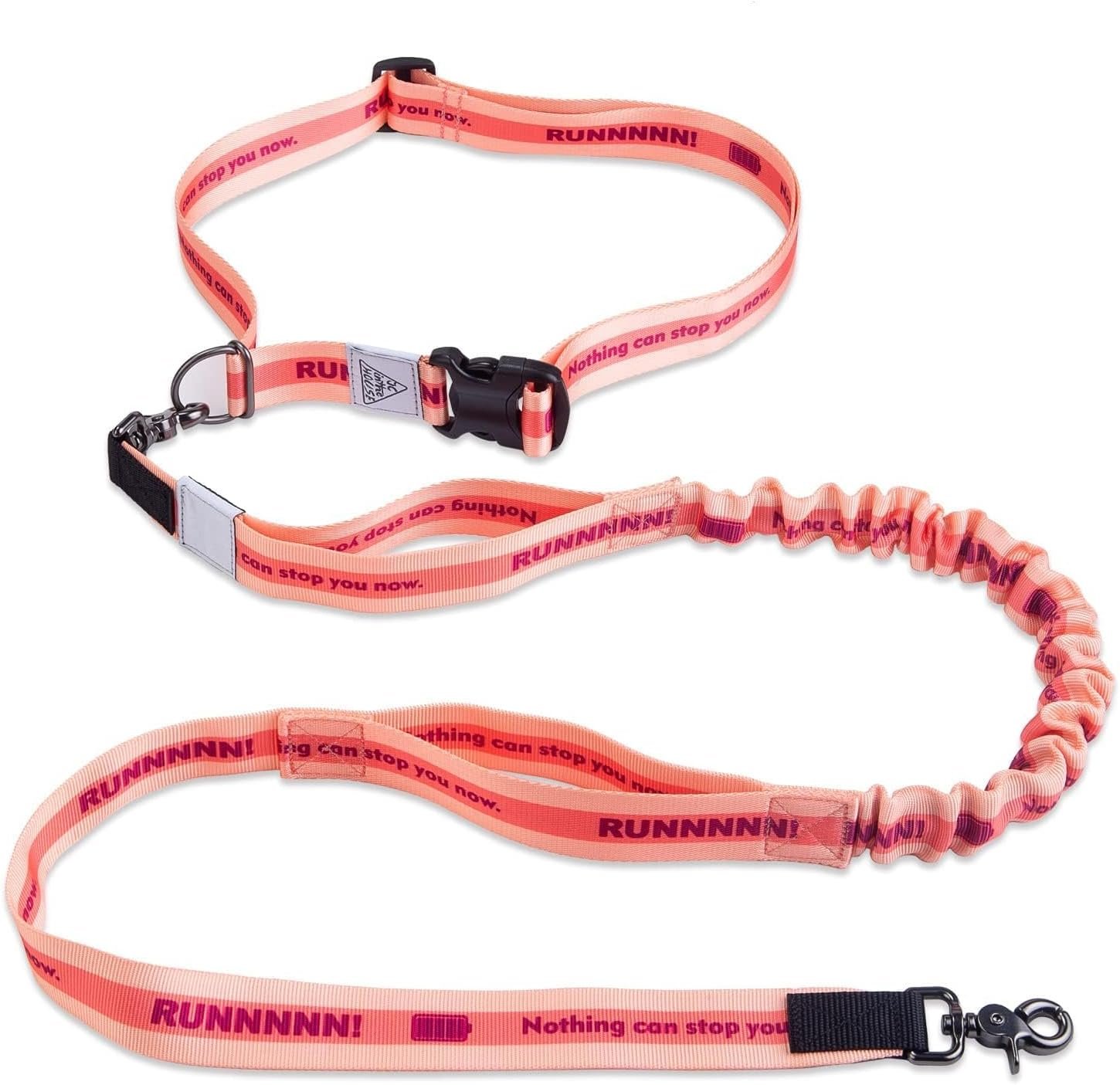 Hands Free Dog Leash,Waist Belt, Shock Absorbing Bungee, Dual Handles