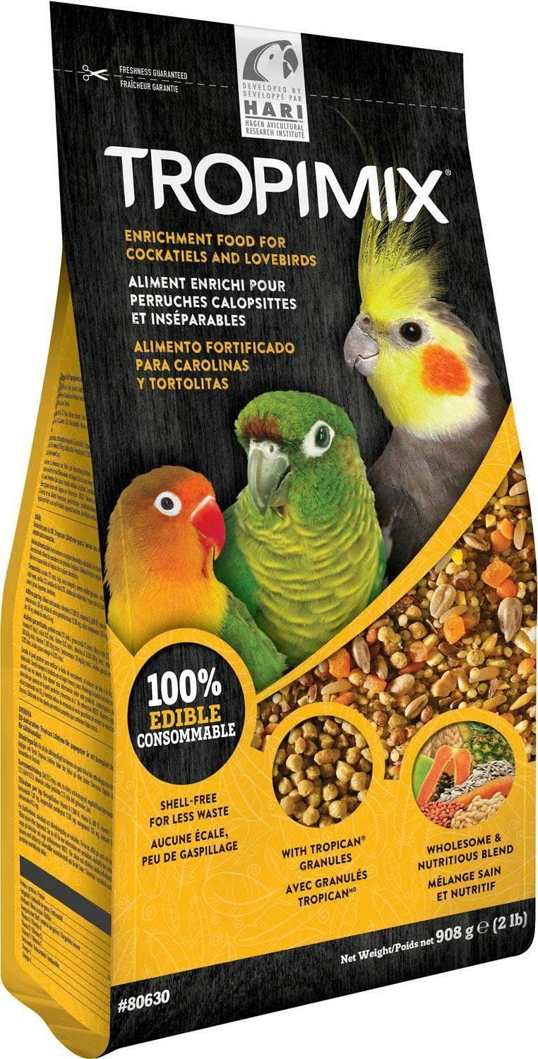 Hari Hagen Tropimix Enrichment Food for Cockatiels & Lovebirds, 2 lb.