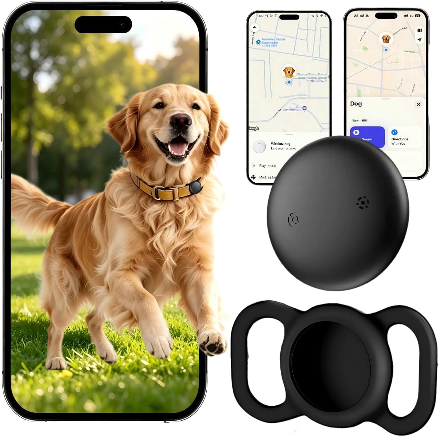 GPS Dog Tracker Collar (iOS & Android) – Smart Activity Real-Time Tracking