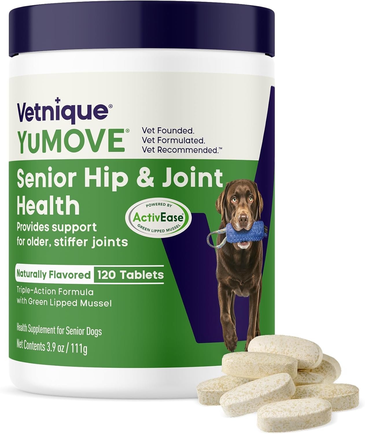 YuMOVE Senior Dog Joint Supplement Glucosamine & Green Lipped Mussel 120ct