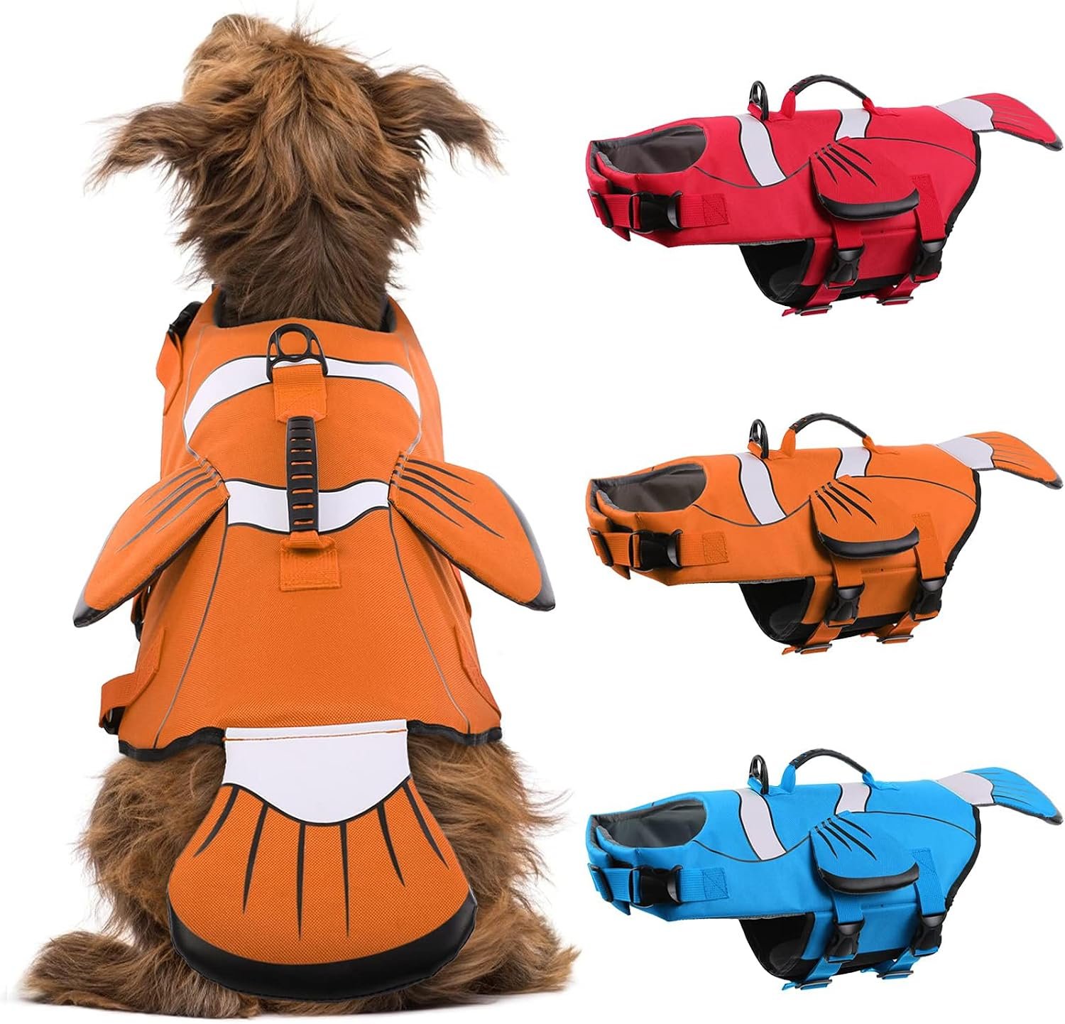 DENTRUN Dog Life Jacket for Swimming Boating, High Visibility Safety Vest