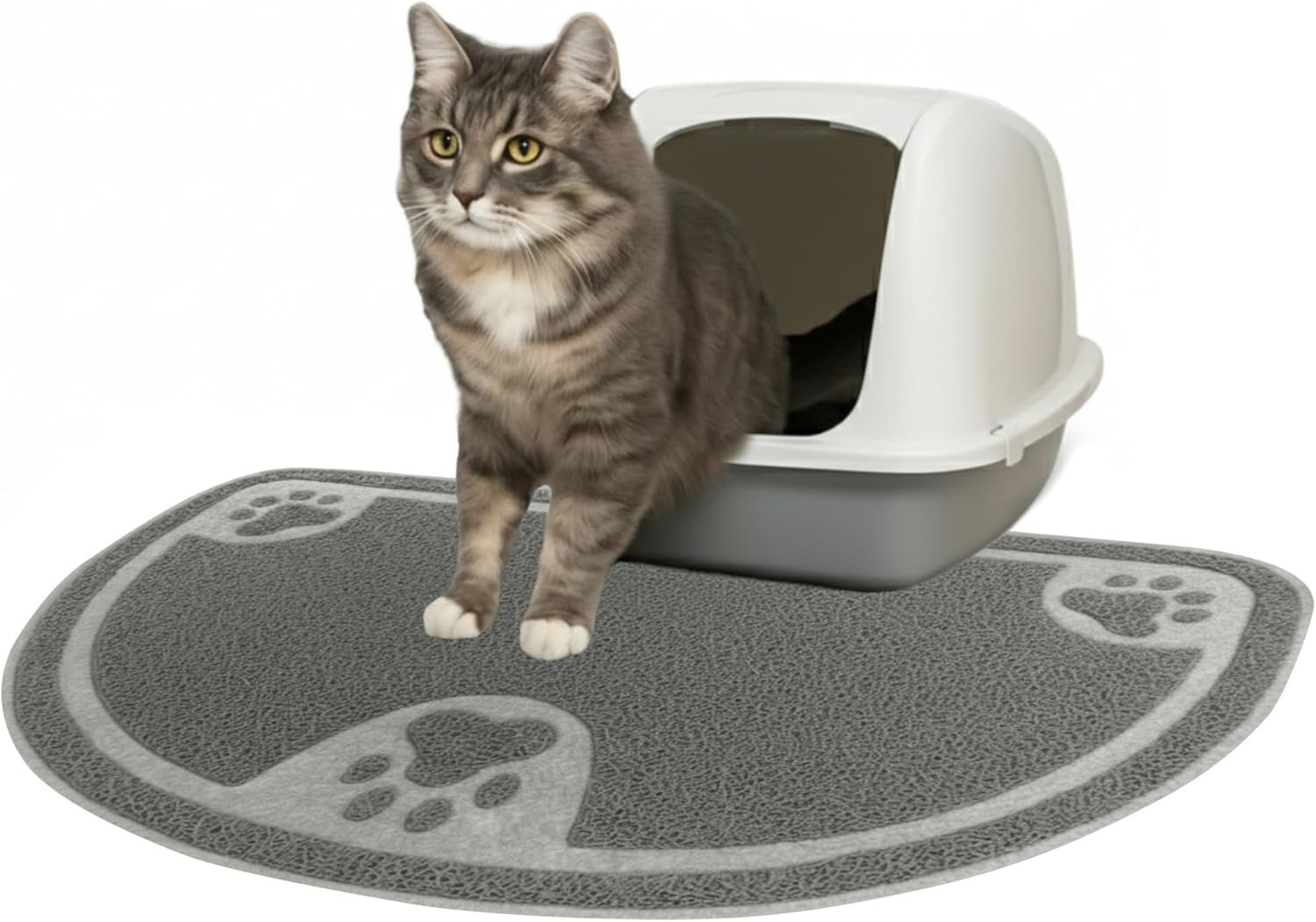 Evelots Small Cat Litter Trap Mat, Waterproof, Non-Slip, Washable, Gray