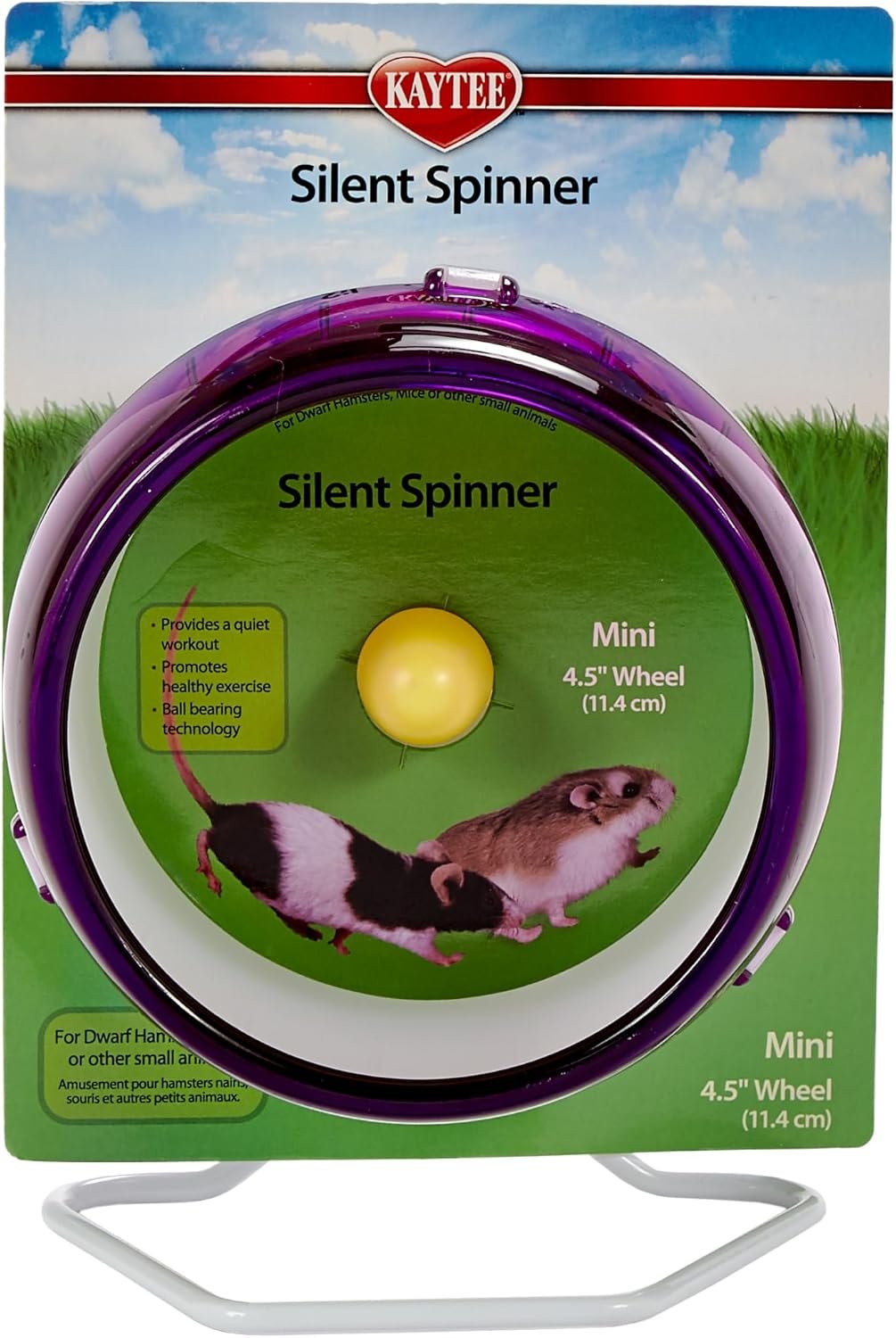 Kaytee Silent Spinner Wheel For Pet Mice and Dwarf Hamsters, Mini 4.5 Inch
