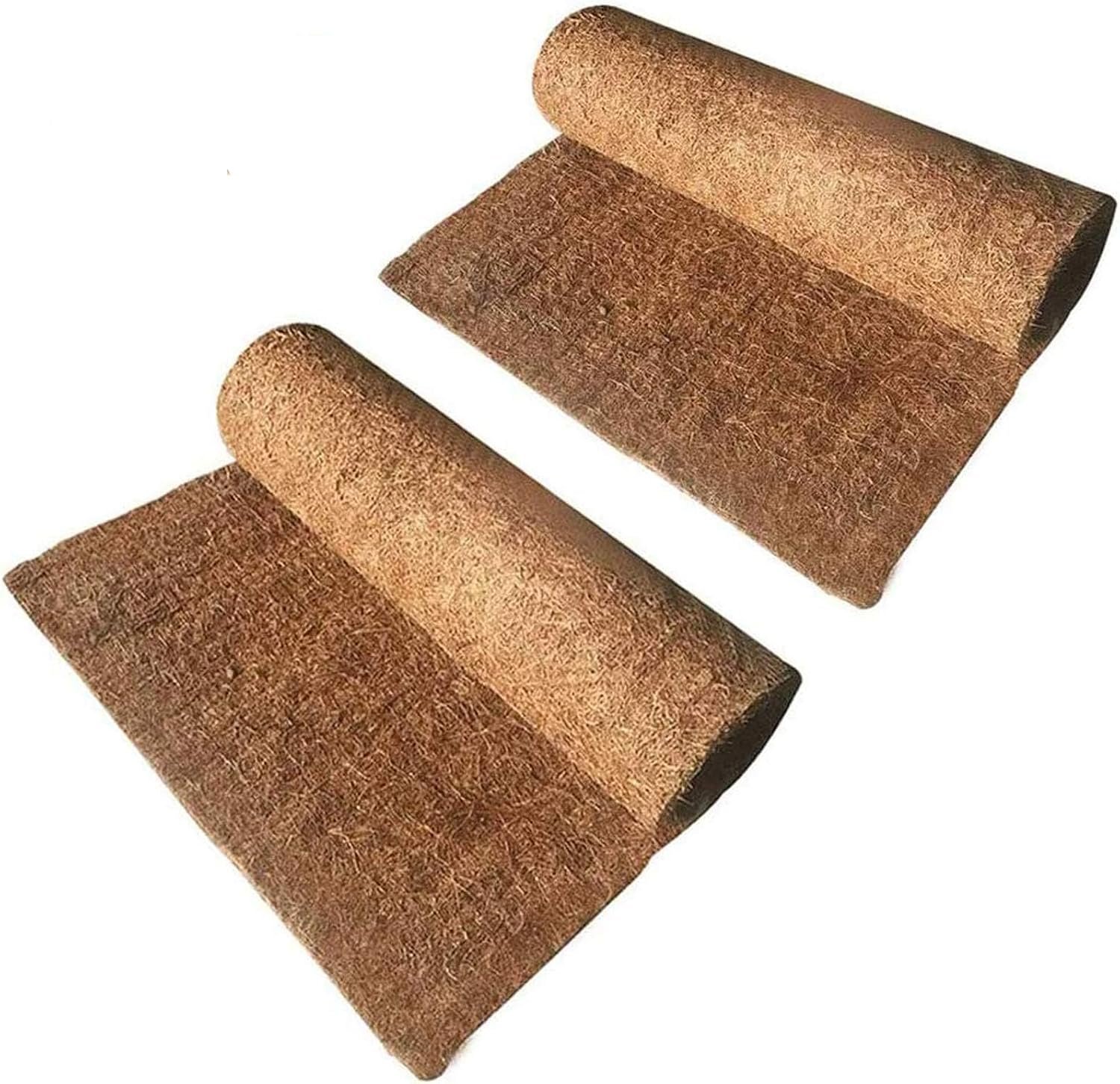Hamiledyi Reptile Carpet Natural Coconut Fiber Tortoise Carpet Mat 2PCS