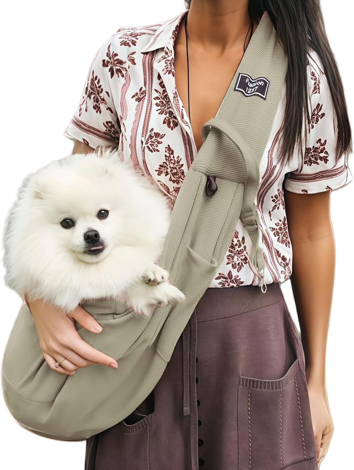 Dog Sling Carrier Soft Breathable for Small Dogs Cats 3-12 lbs,Gray
