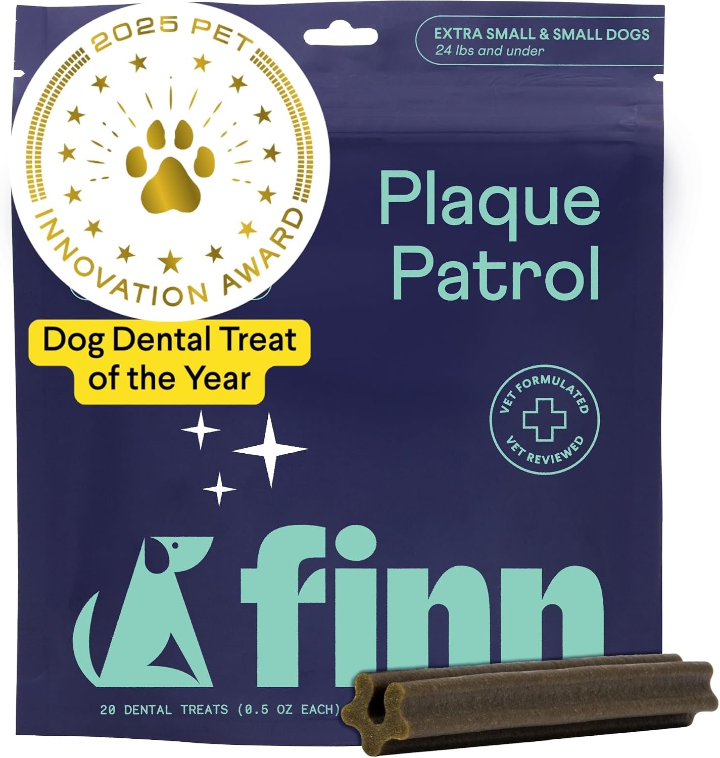 Finn Plaque Patrol Dental Chews – Fights Tartar & Bad Breath – Small Dogs