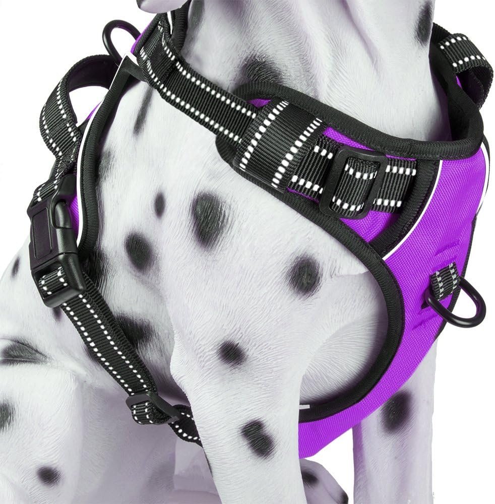 PoyPet No Pull Dog Harness Medium, Reflective Vest with Front Clip & Handle