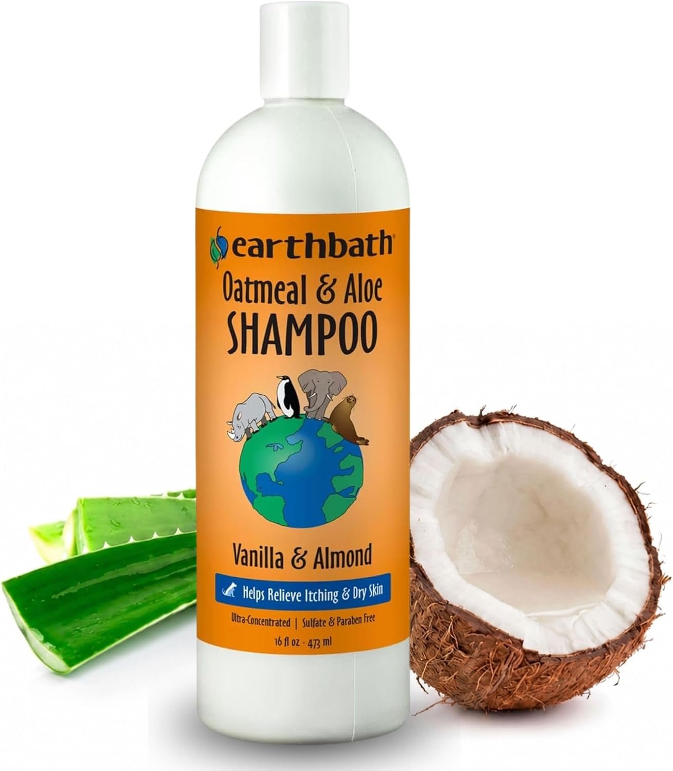 earthbath Oatmeal & Aloe Dog Shampoo, Itchy, Dog Wash, 16 Oz (1 Pack) | Oatmeal Shampoo For Dogs, Dry Skin Relief, Made in USA, Cruelty Free Pet Shampoos – Vanilla & Almond