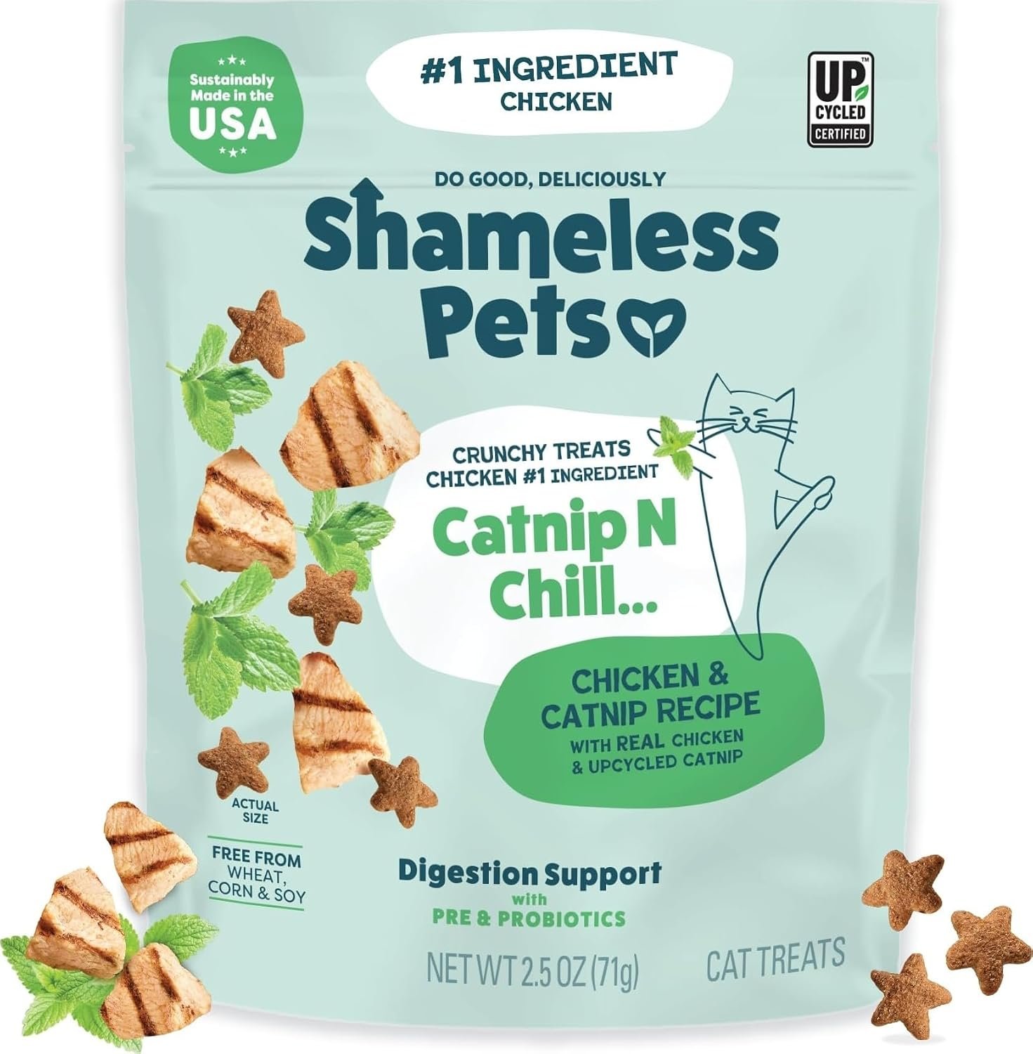 Shameless Pets Crunchy Cat Treats – Catnip N Chill, 2.5 oz