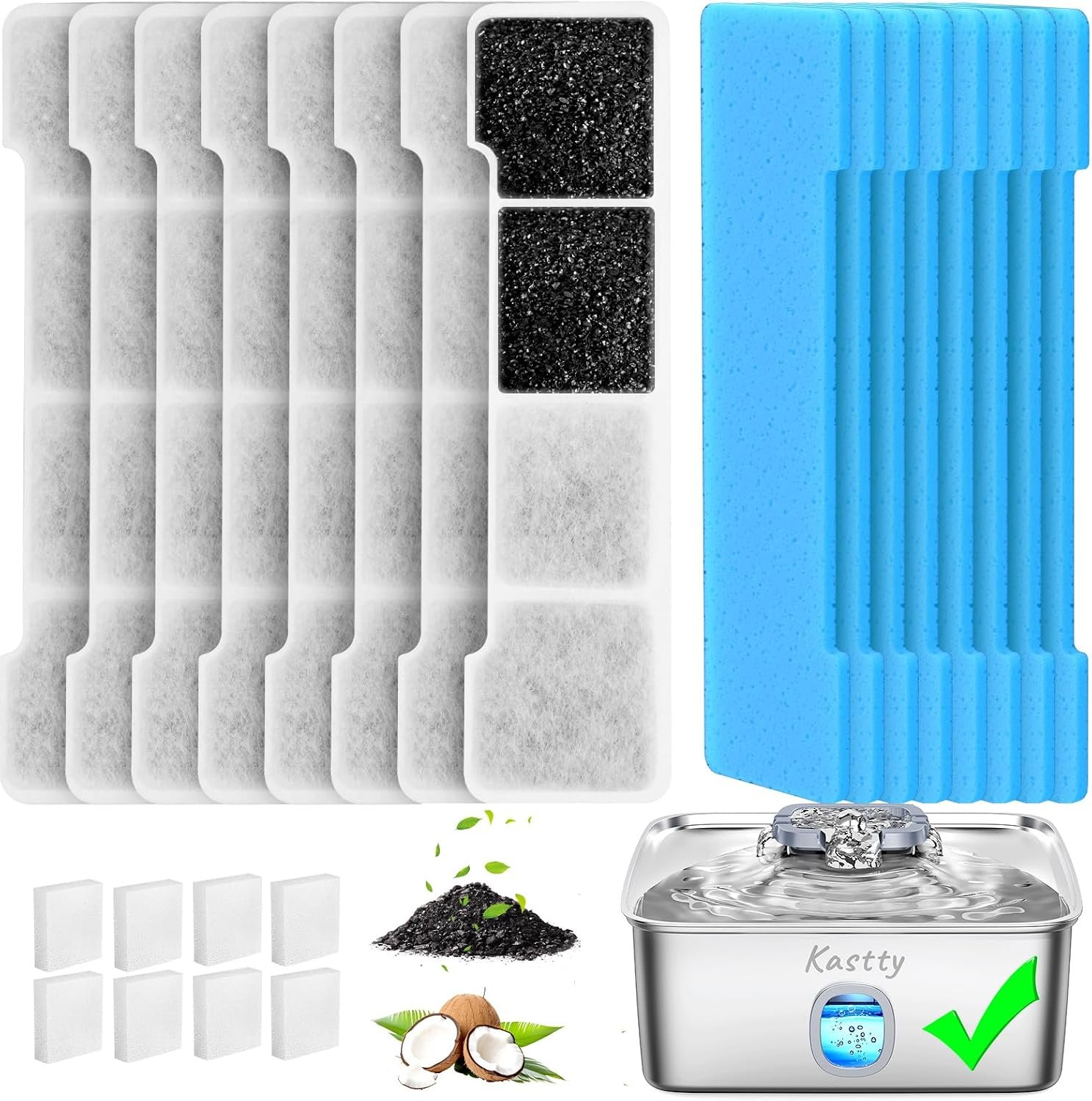 Kastty 15L Dog Water Fountain Filter Replacement for FS76 FS78 FS79