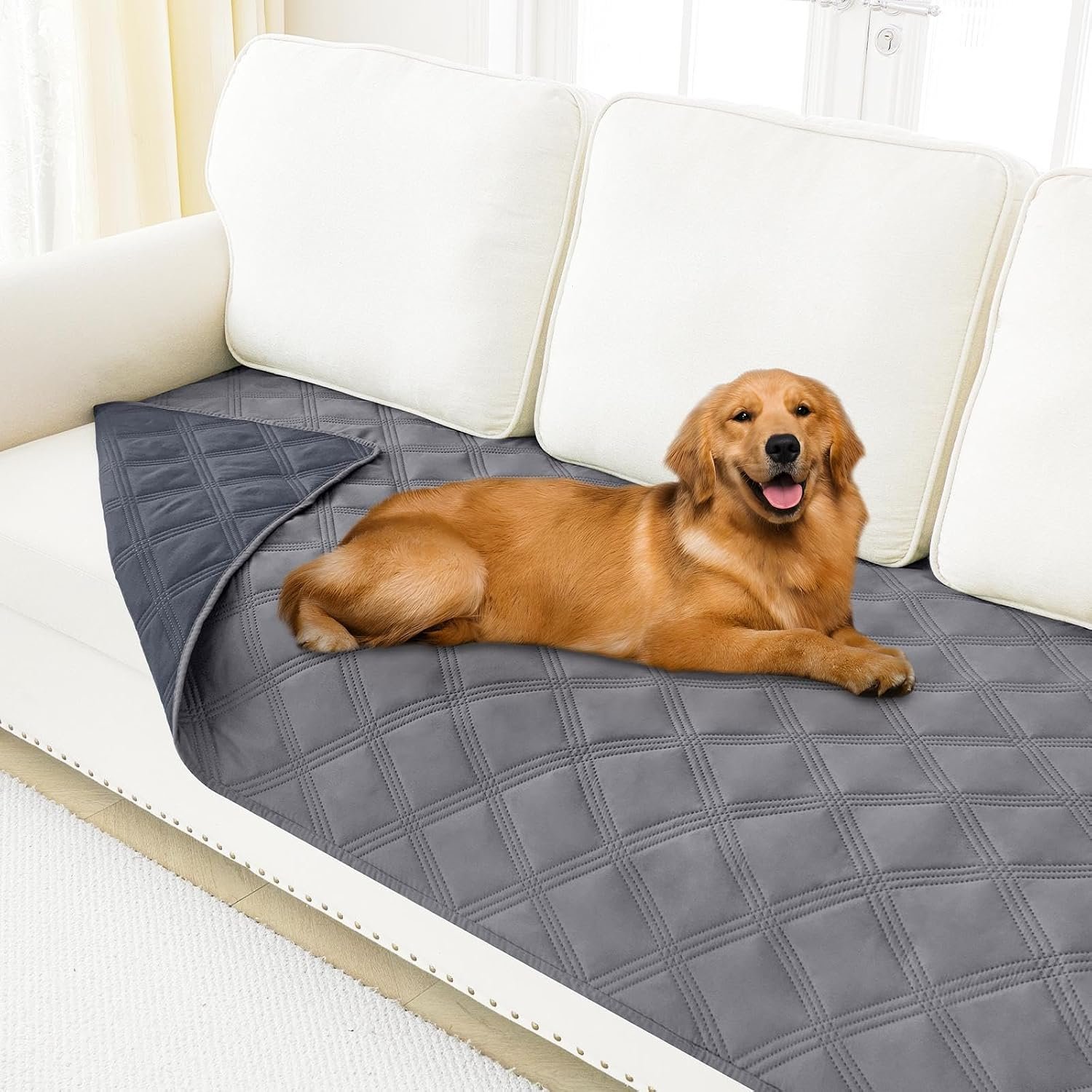 Smiry Waterproof Dog Bed Cover, Reversible Pet Blanket for Sofa Couch