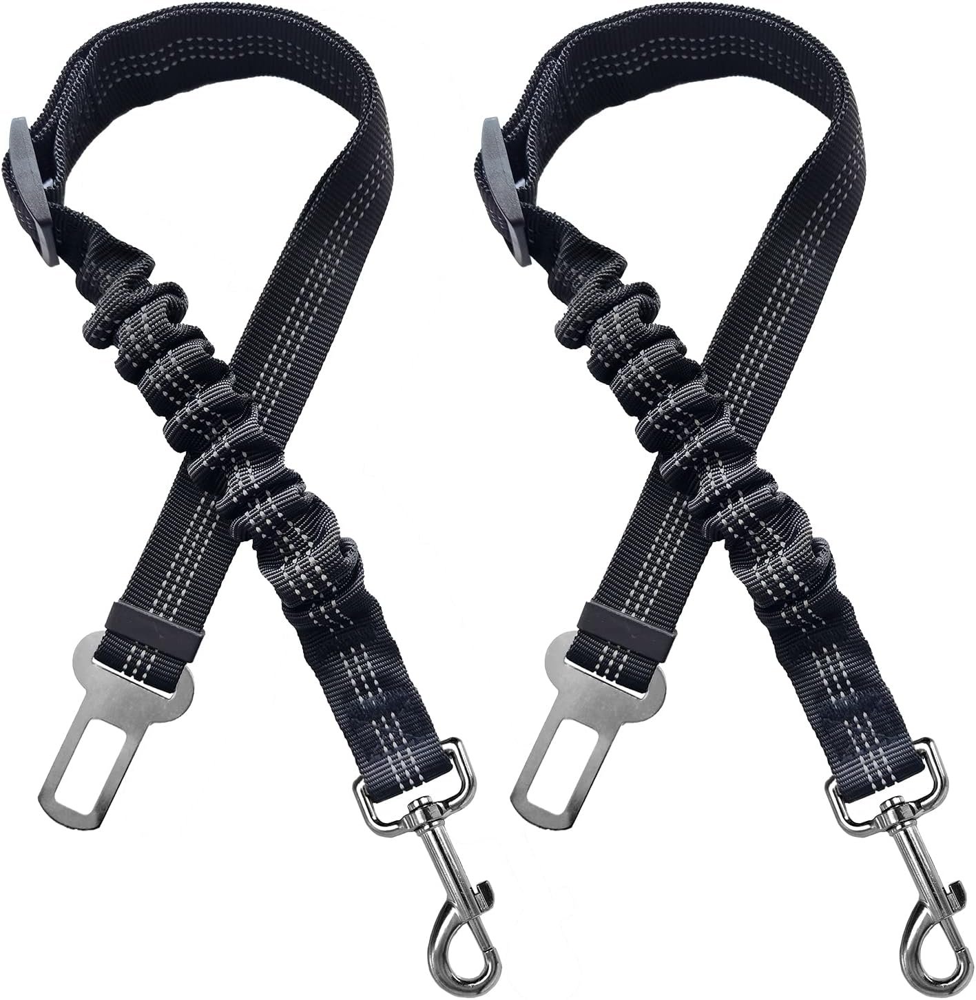 2 Dog Seatbelt Seat Belt Car Harness Leash Travel Accessories Bungee Anti Shock Pet Cat Adjustable Lead Clip Safety Seats Belts Black