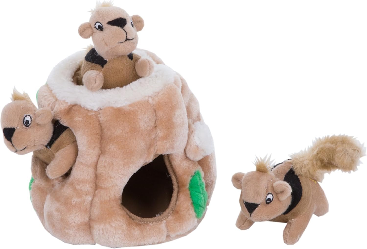 Outward Hound Hide-A-Squirrel Plush Squeaky Dog Toy, Small, 5″ x 7″