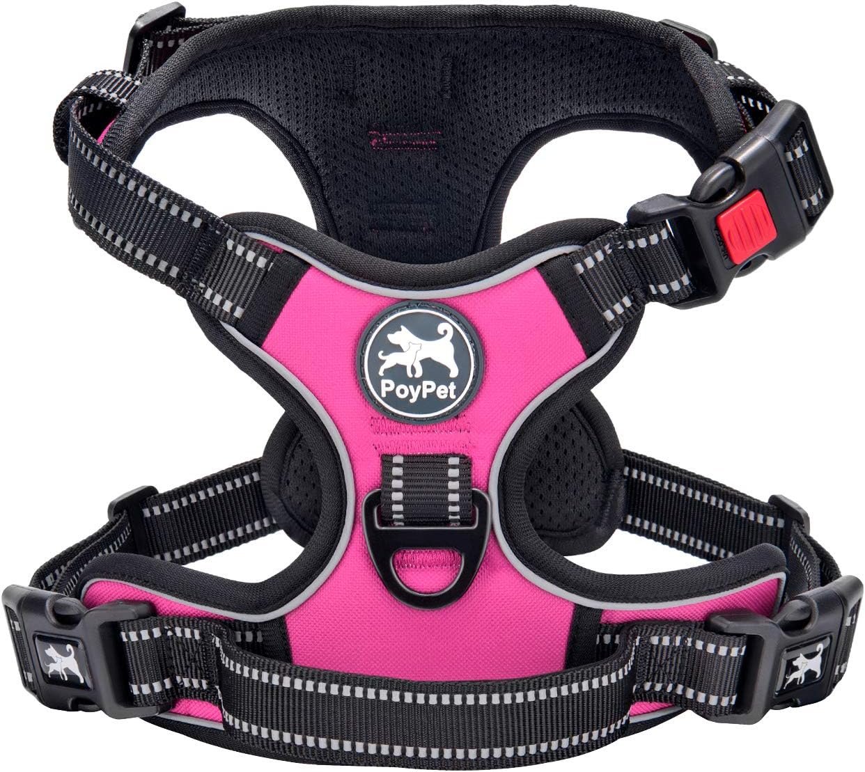 PoyPet No Pull Dog Harness Large with Front Clip & Neck Release Buckle