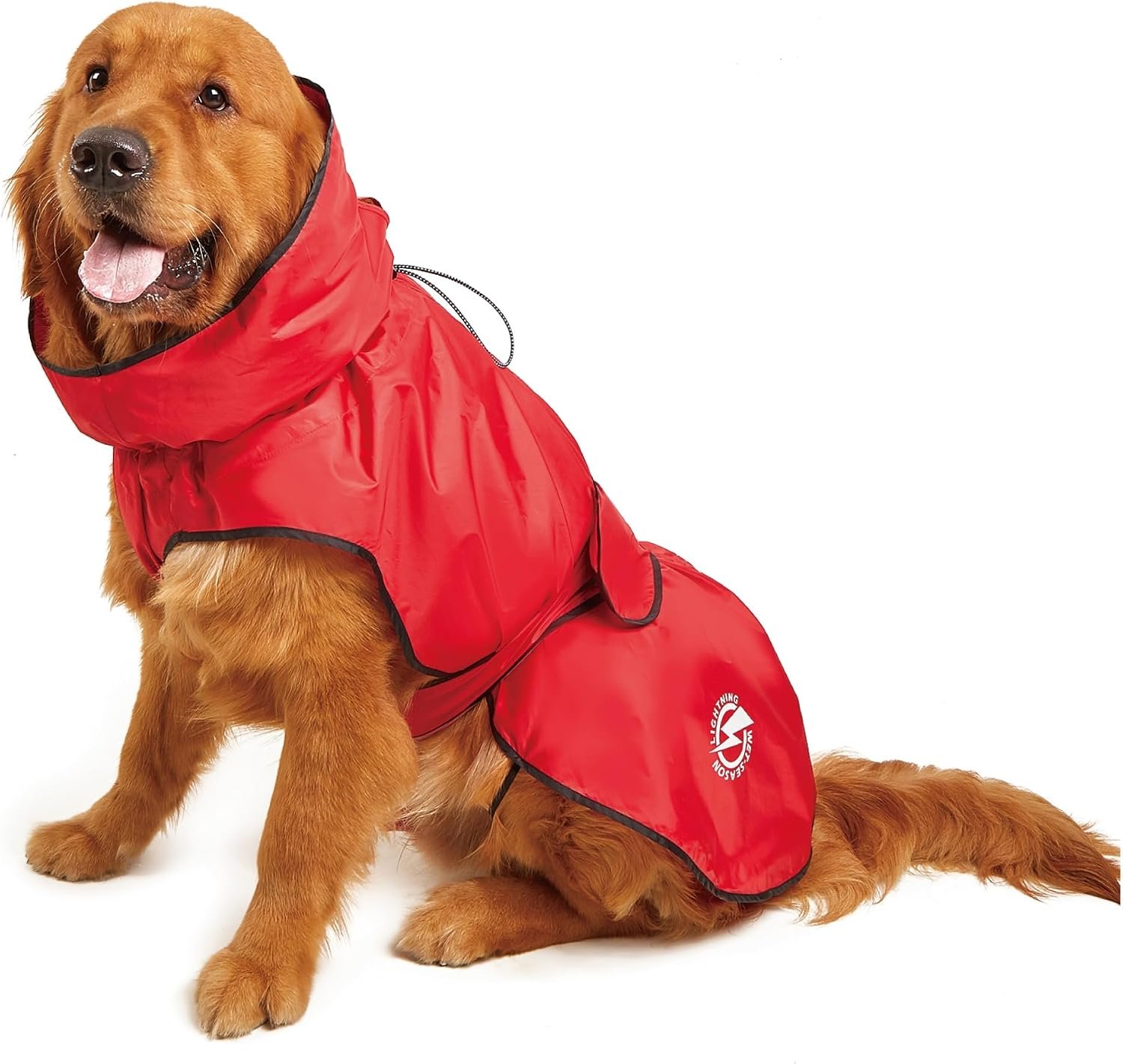 FOFOS Dog Raincoat Adjustable Dog Rain Jacket, Large to 3X-Large Dog, L