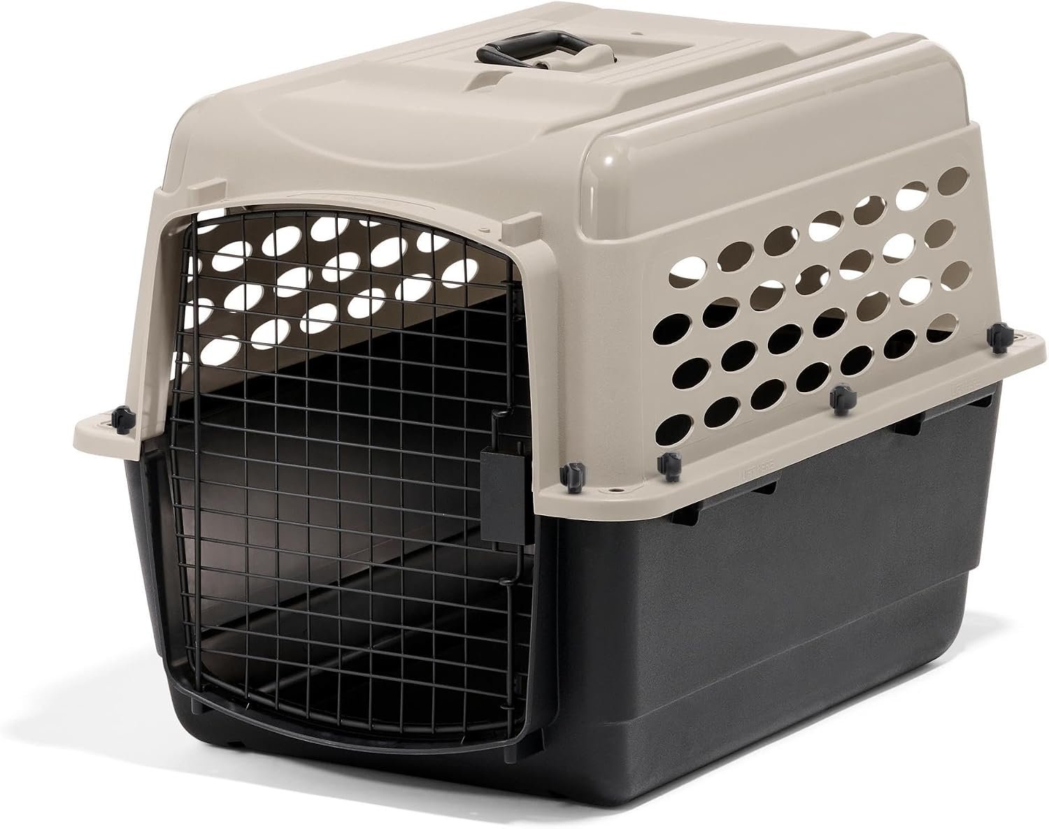 Petmate Vari Dog Kennel, Portable Pet Carrier, Taupe and Black, 28in