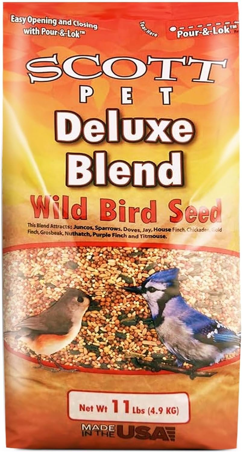 Scott Pet Wild Bird Seed, Deluxe Blend, 11lb, High Protein & Fiber
