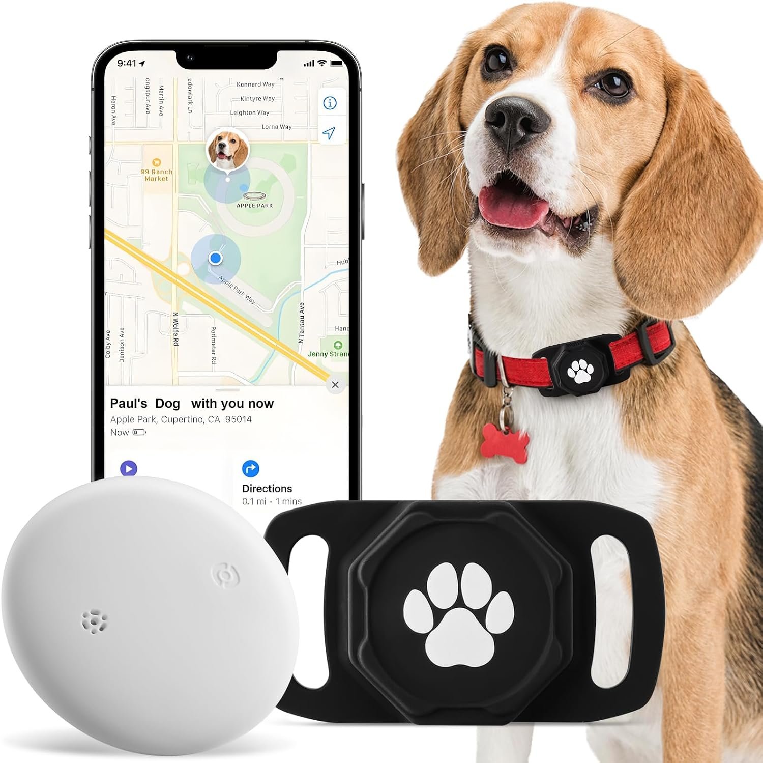 Smart Pet Tracker for Collar – Dog Tracker Pet Location Tracker with Holder