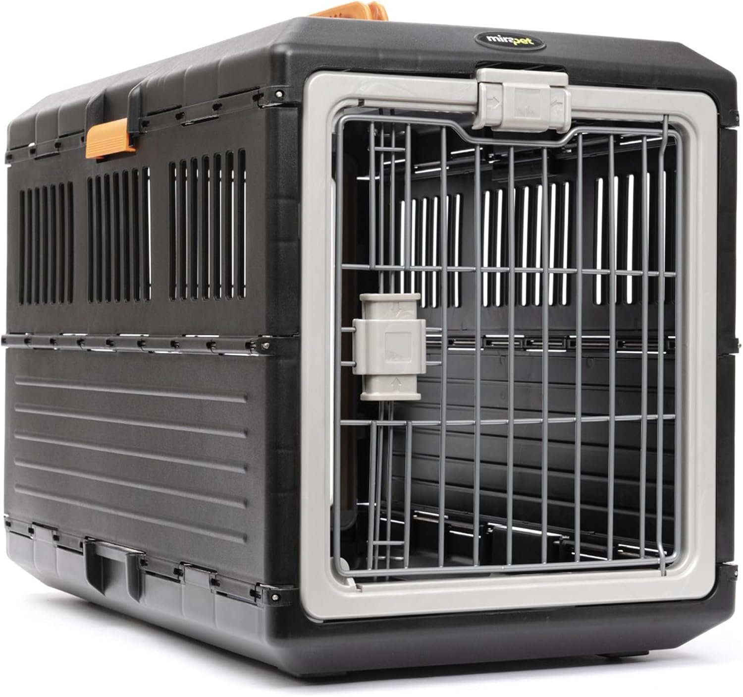 USA Pet Carrier & Crate – Premium Collapsible Design for Cats and Dogs – Portable Kennel for Small Pets – Indoor/Outdoor (Medium Model A (26”)), Dark Gray