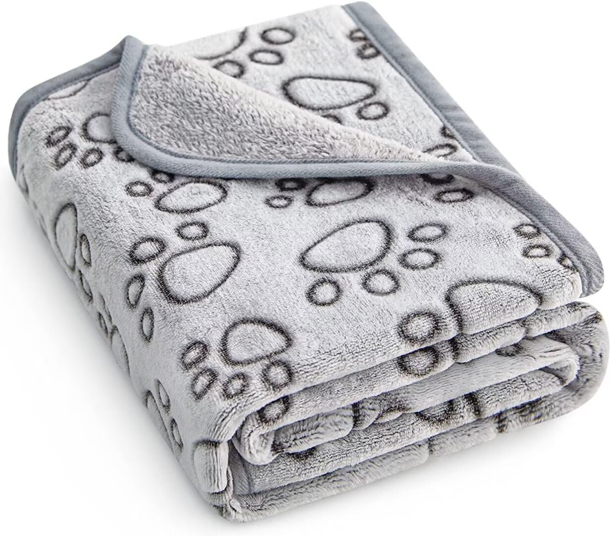Stuffed® Premium Soft Dog Blanket Washable, 40″x32″ Cat Blanket for Indoor Cats Large Medium Small Dog Puppy Essentials (Grey)