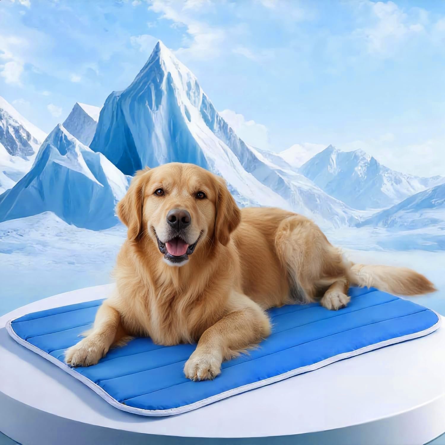 Dog Cooling Mat, Soft Fabric Cooling Mat for Dogs, Foldable Crate Pet Bed & Non-Slip, (Q-Max > 0.45) Long-Lasting Cool & Keep Your Pet Cool (Large – 35.4×23.6 Inch)