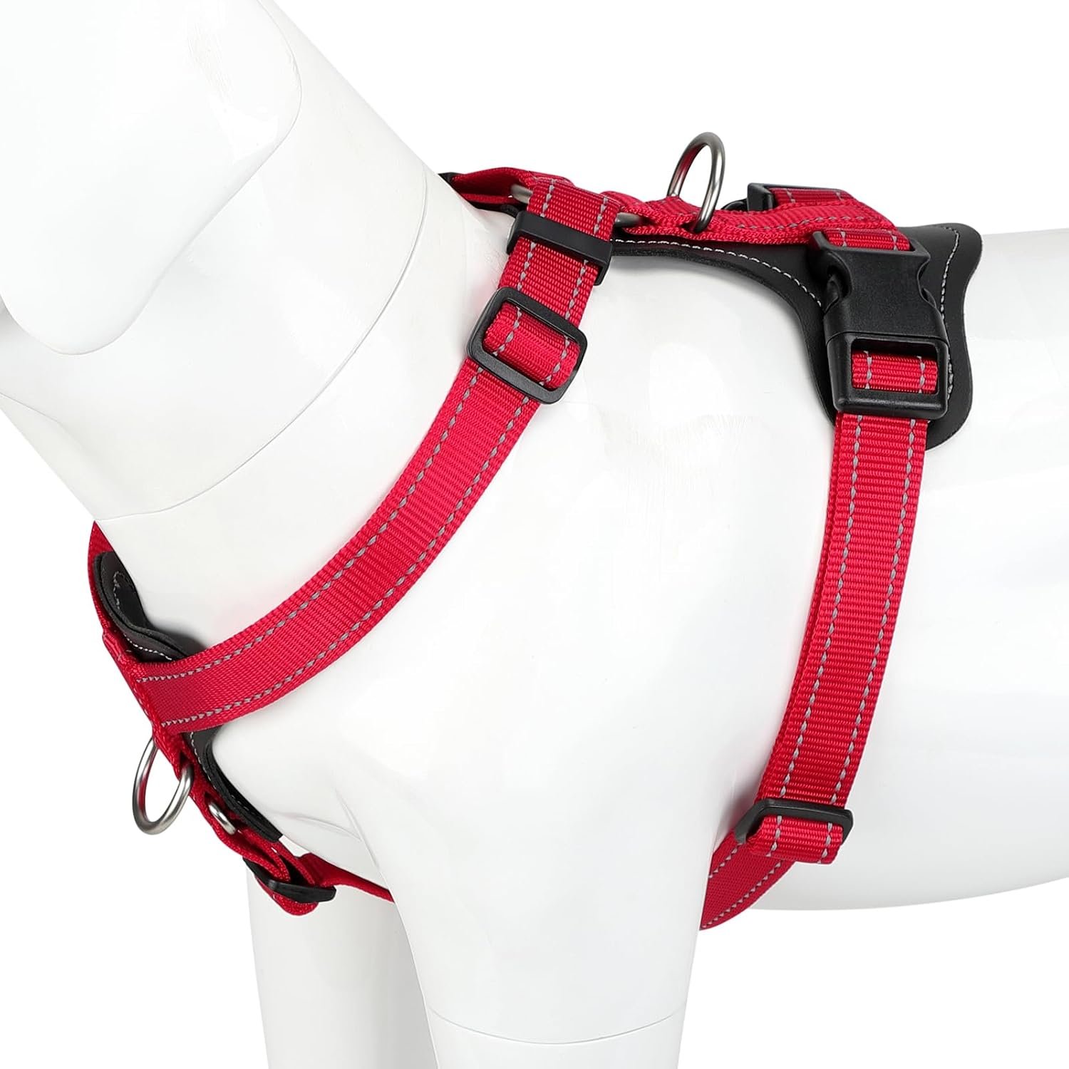 Plutus Pet No Pull Dog Harness with Leather Accents, Adjustable Reflective