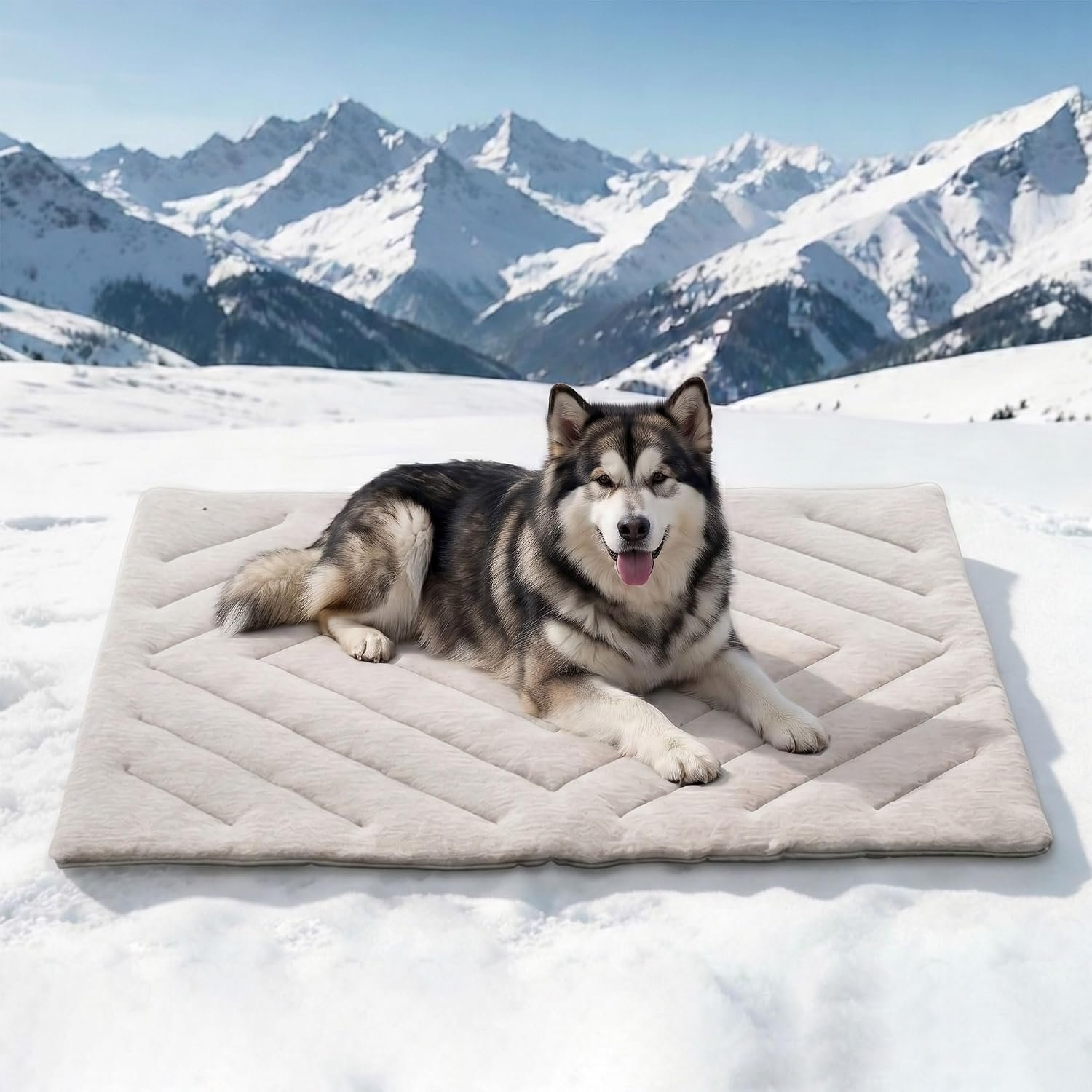 Dog Cooling Mat Self Coolings Foldable Cooling Pad for Dog in Summer Coolings Mat for Dogs and Cats Machine Washable (Rectangle,Gray, X-Large-59 L x 40″ W)