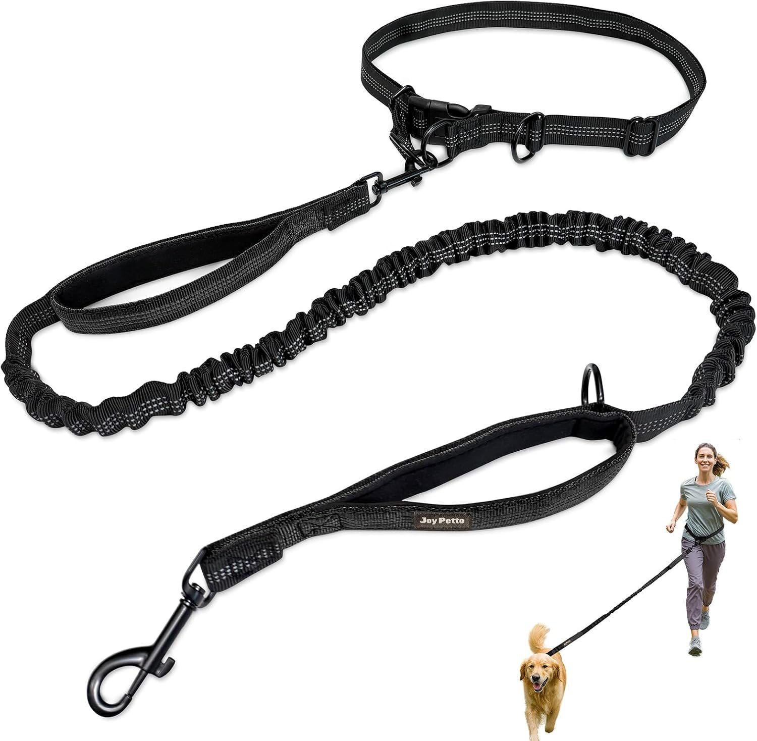 Hands-Free Bungee Dog Leash for Running Walking Small Medium Dogs
