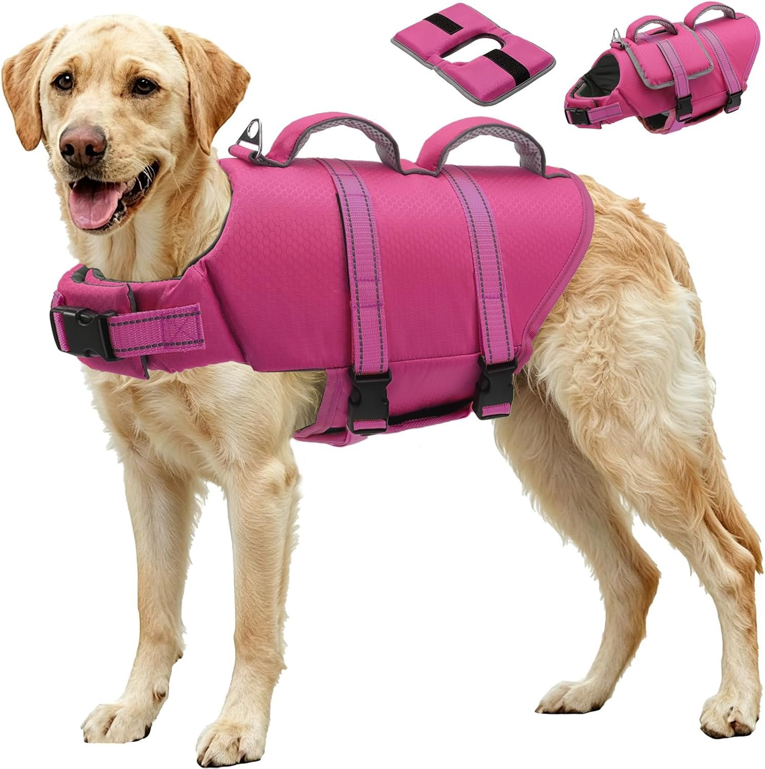 EMUST Dog Life Vest, Bright Color Dog Water Vest with Superior Buoyancy