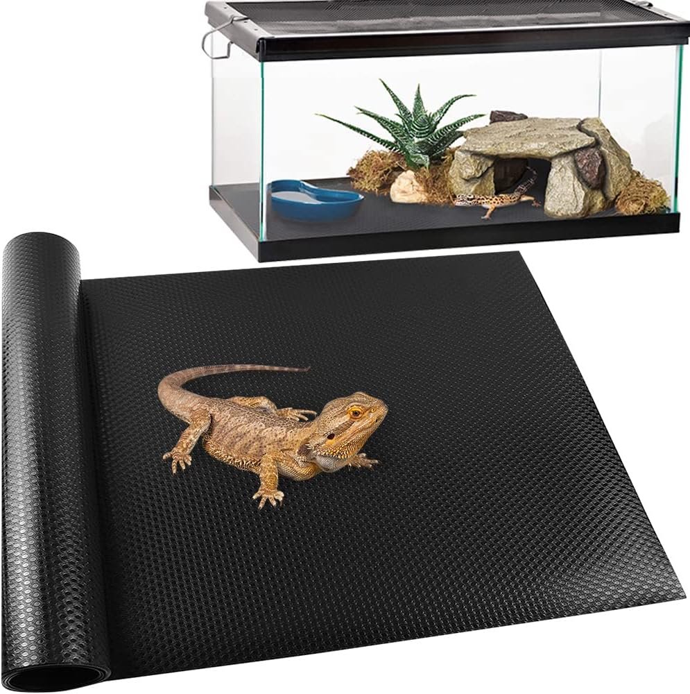 Reptile Carpet, Reptile Mat, Bearded Dragon, Leopard Gecko Substrate,Bearded Dragon Tank Flooring, Snake,Tortoise Bedding, Bearded Dragon Tank Accessories (18″X 79″, 1 PCS Thicker Mat)