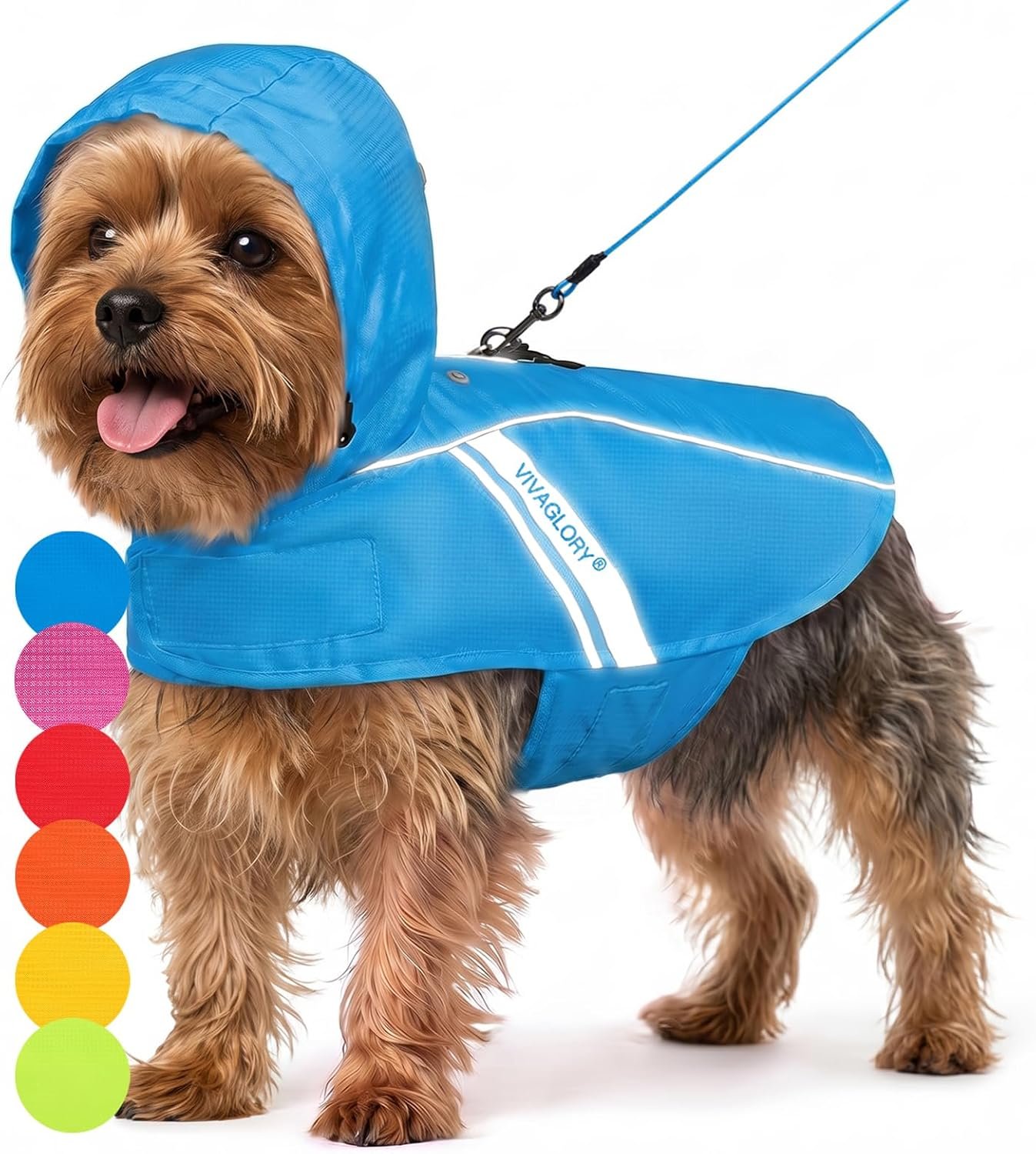 VIVAGLORY Dog Raincoat Wetoff Dog Rain Coat, XS, Blue