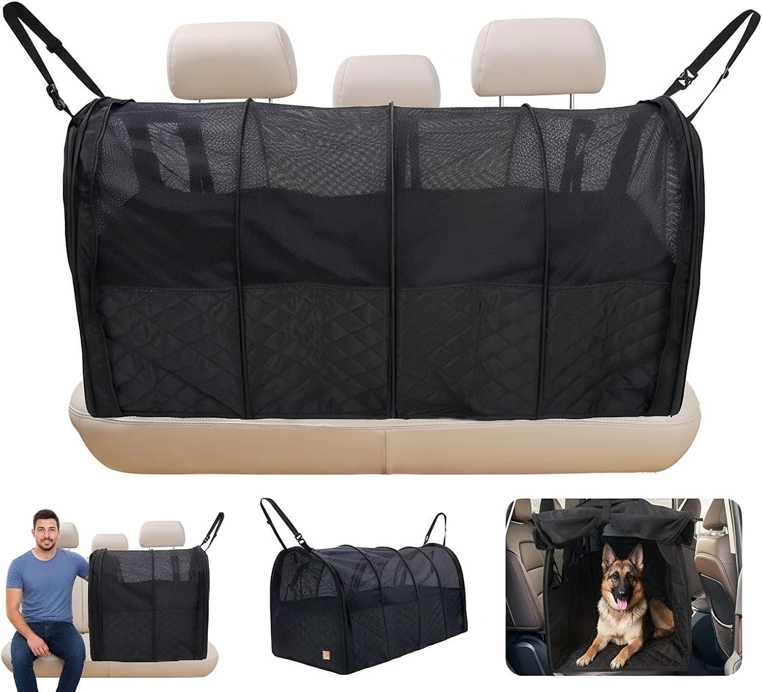Soft Sided Collapsible Dog Crate for Car – XL Portable