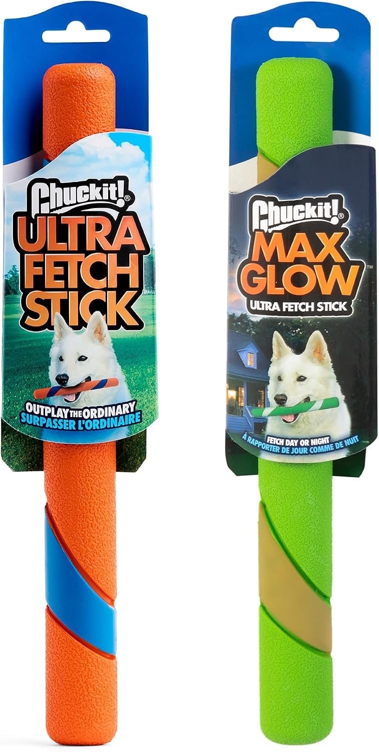 Chuckit! Ultra Fetch Stick Interactive Dog Toy, 12in, 2 Pack