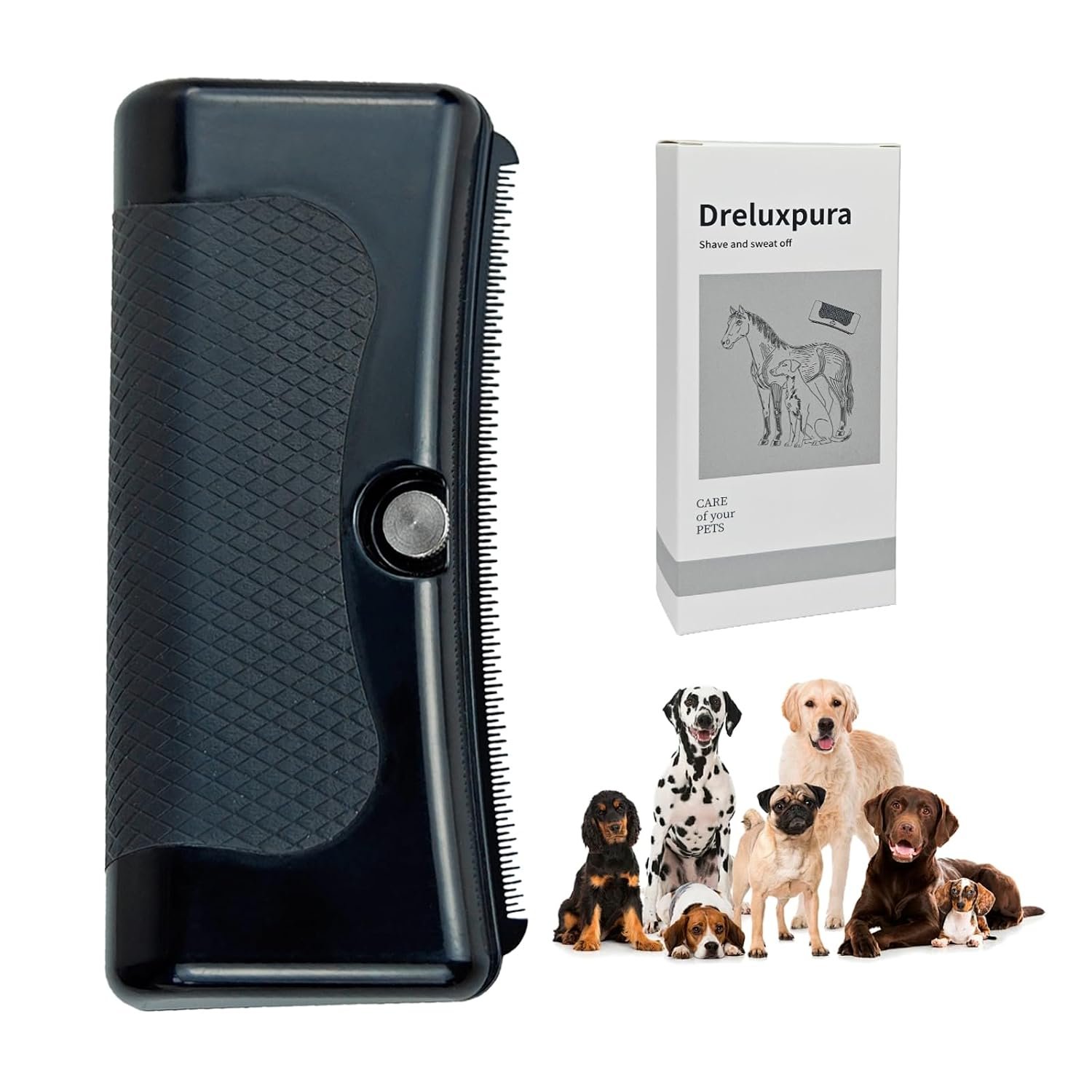 Pet Deshedding Brush for Dogs Cats Rabbits Horses, Gentle Shedding Tools