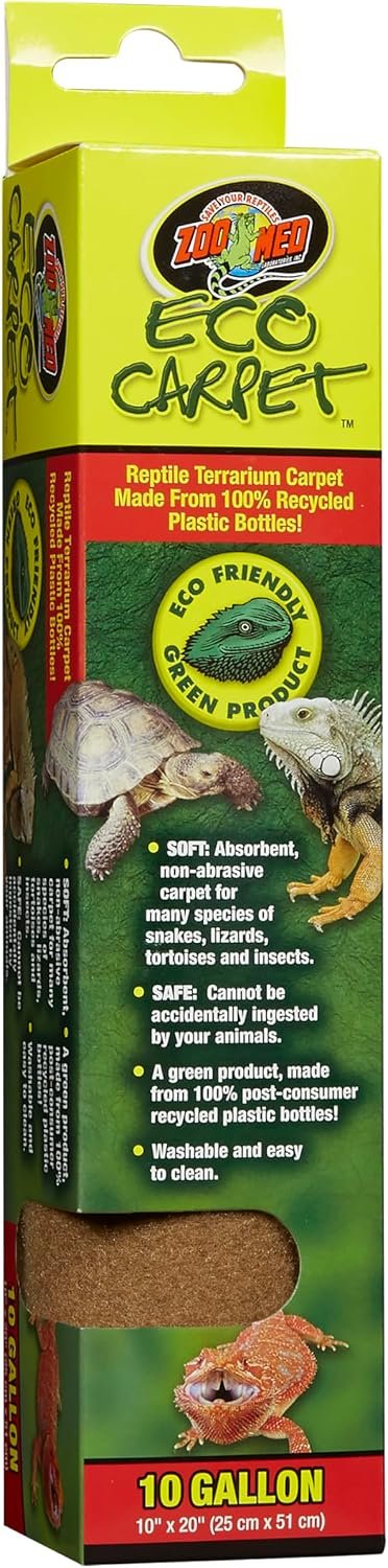 Zoo Med Eco Carpet Reptile Carpet – Tan 10 Gallon (10″ x 20″) – Pack of 2