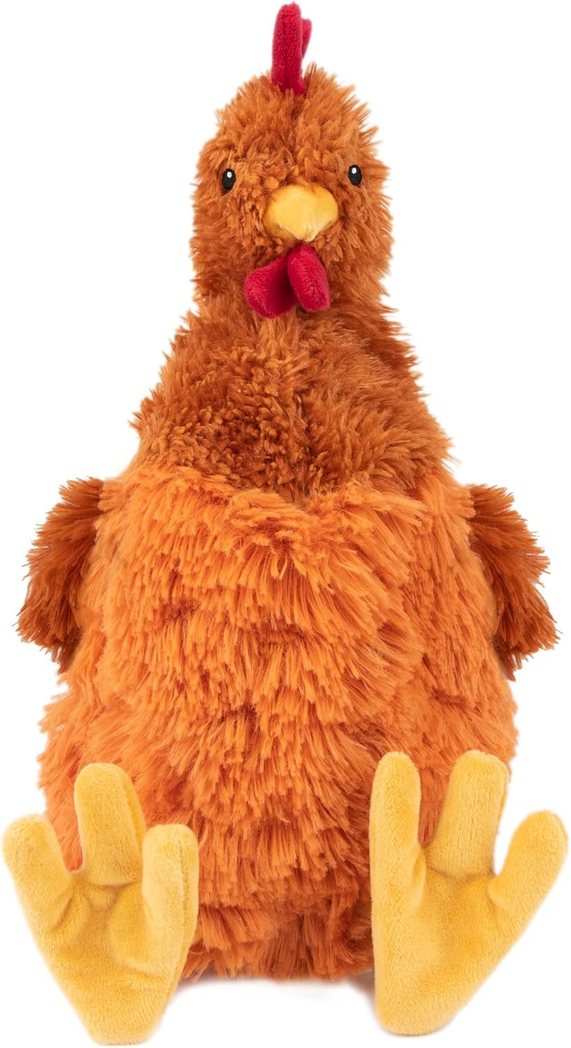 Best Pet Supplies Interactive Squeaky Dog Toy – Crinkle Chicken, Brown