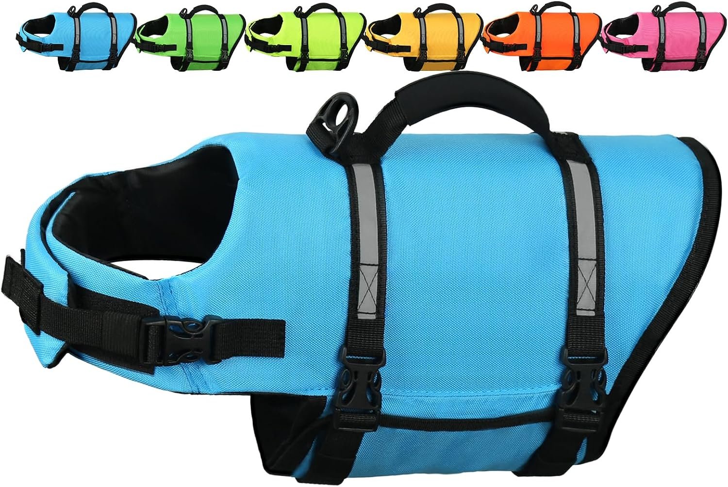 AMZNOVA Dog Swim Vest Rip Stop Dog Life Vest Lifejacket