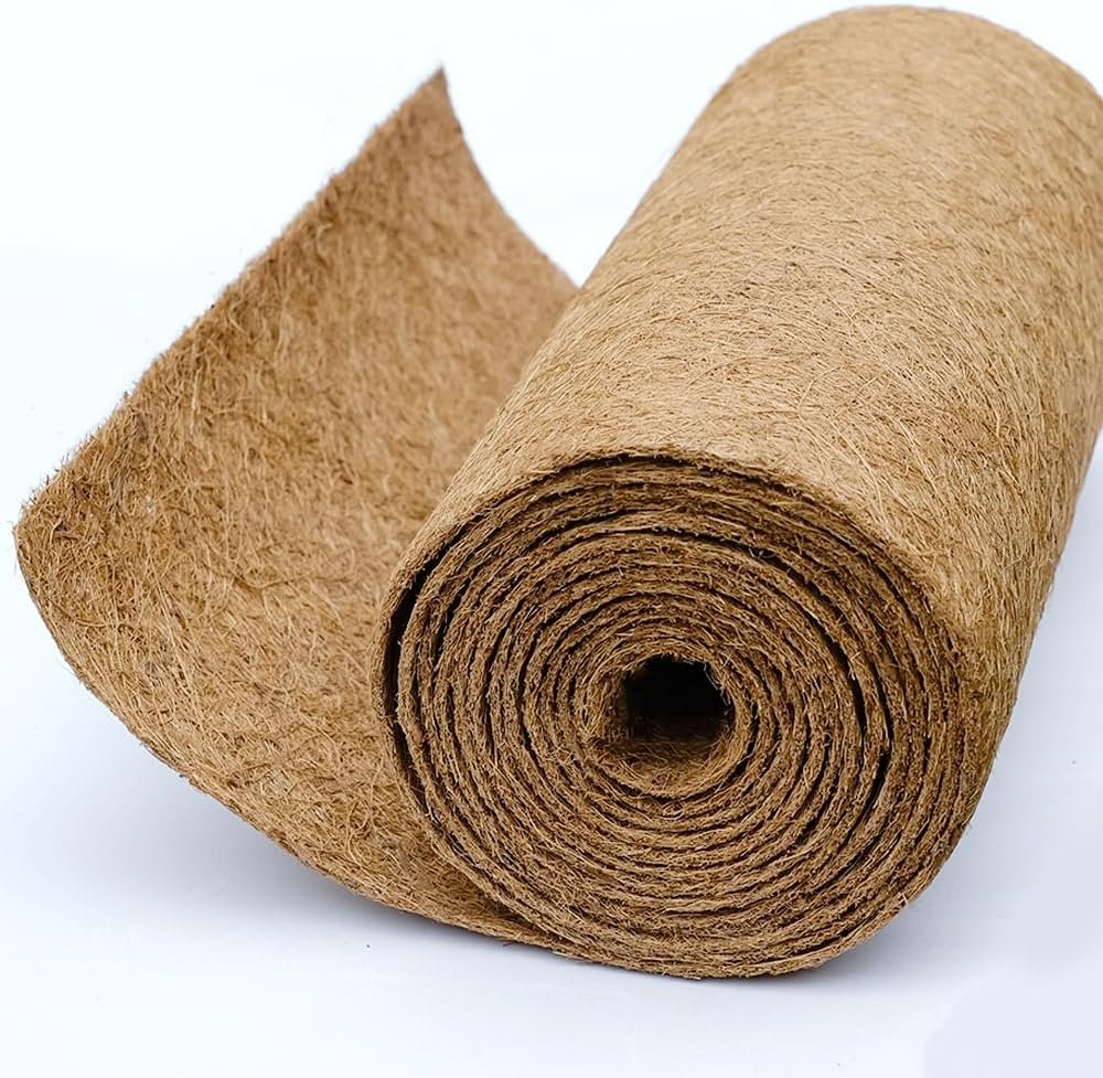 Coco Liner Roll, Yarrdfir 12×40 inch Natural Coconut Liners for Planter Flower Basket, Reptile Carpet, Natural Coconut Fiber mat, Garden Decoration, Animal pet pad
