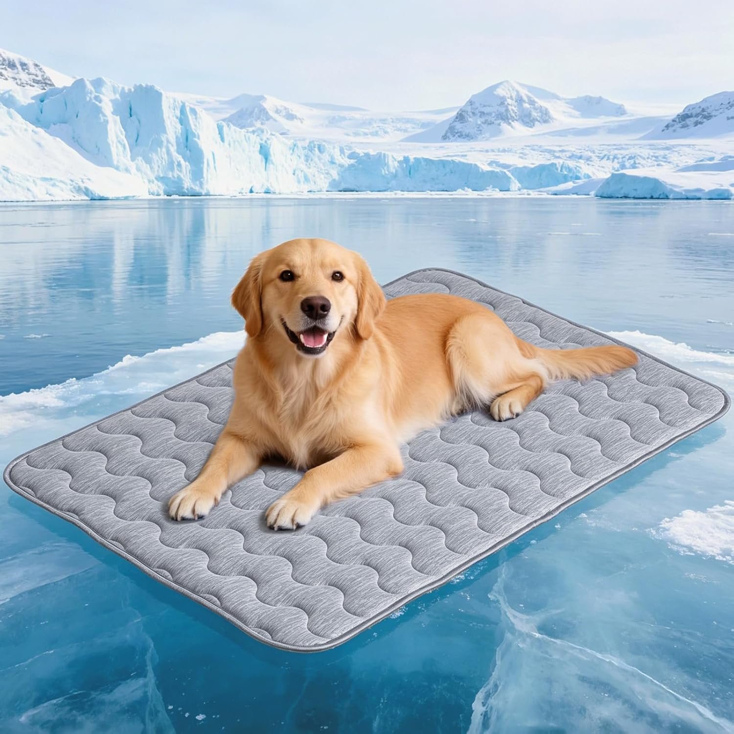 Cooling Mat for Large Dogs, 39″x 28″ Thick & Durable Dog Cooling Mat, Q-MAX>0.45, Double-Sided Cooling Pet Pad, Washable Portable Dog Cooling Mat for Couch, Crate & Car – L – Grey