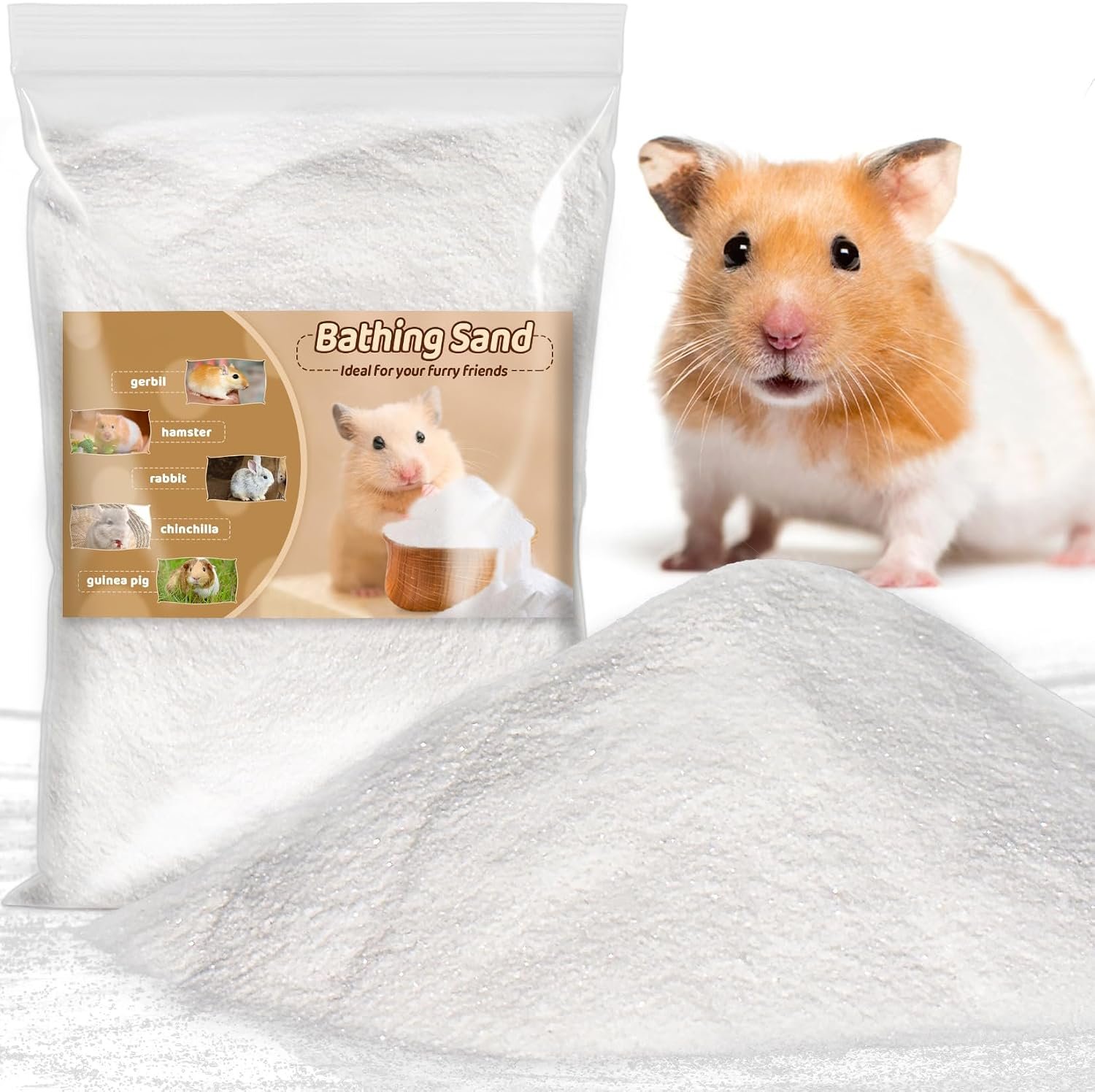 Sukh Hamster Sand Bath – White Fine Silica Sand, Hamster Hides & Cleaning