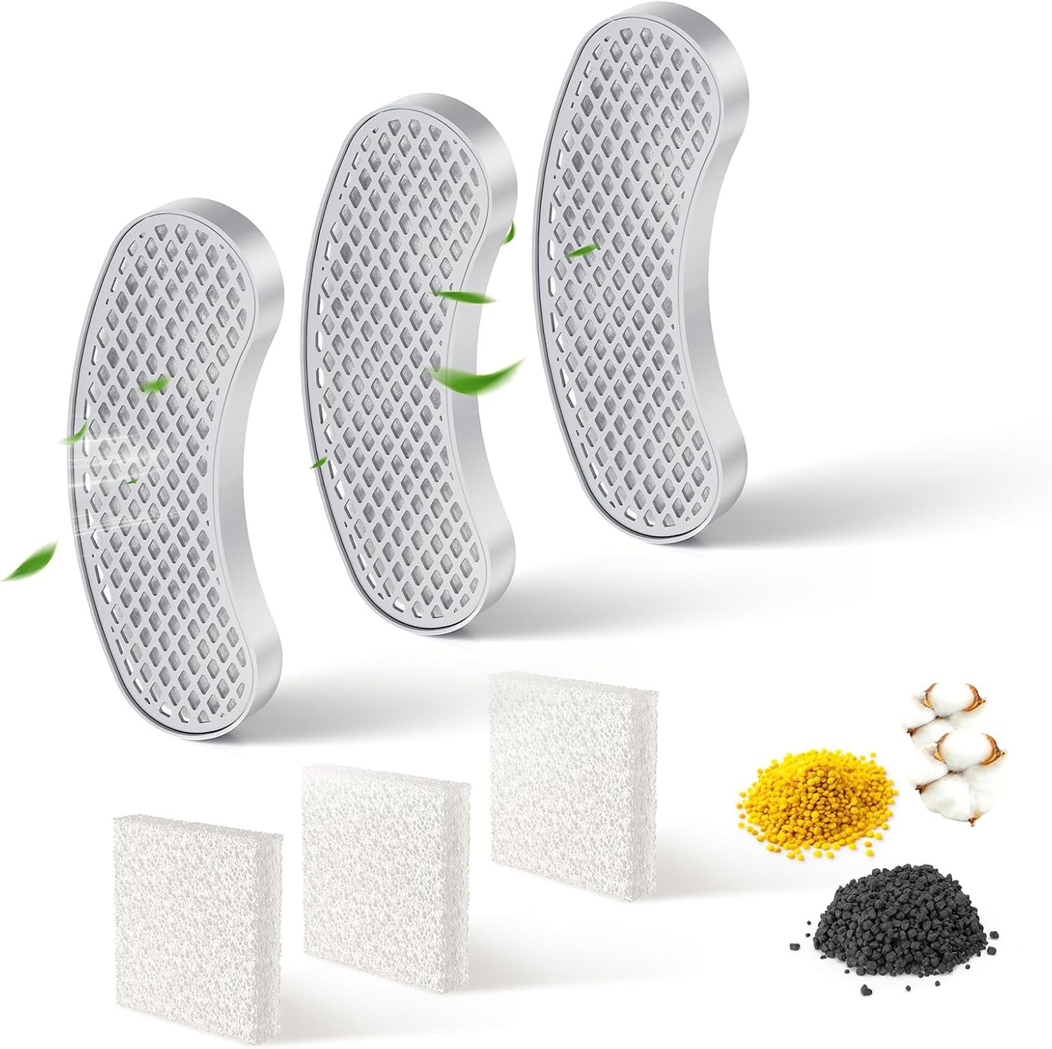 Cat Water Fountain Filters Replacement & Sponges (3 Filters+3 Sponges)